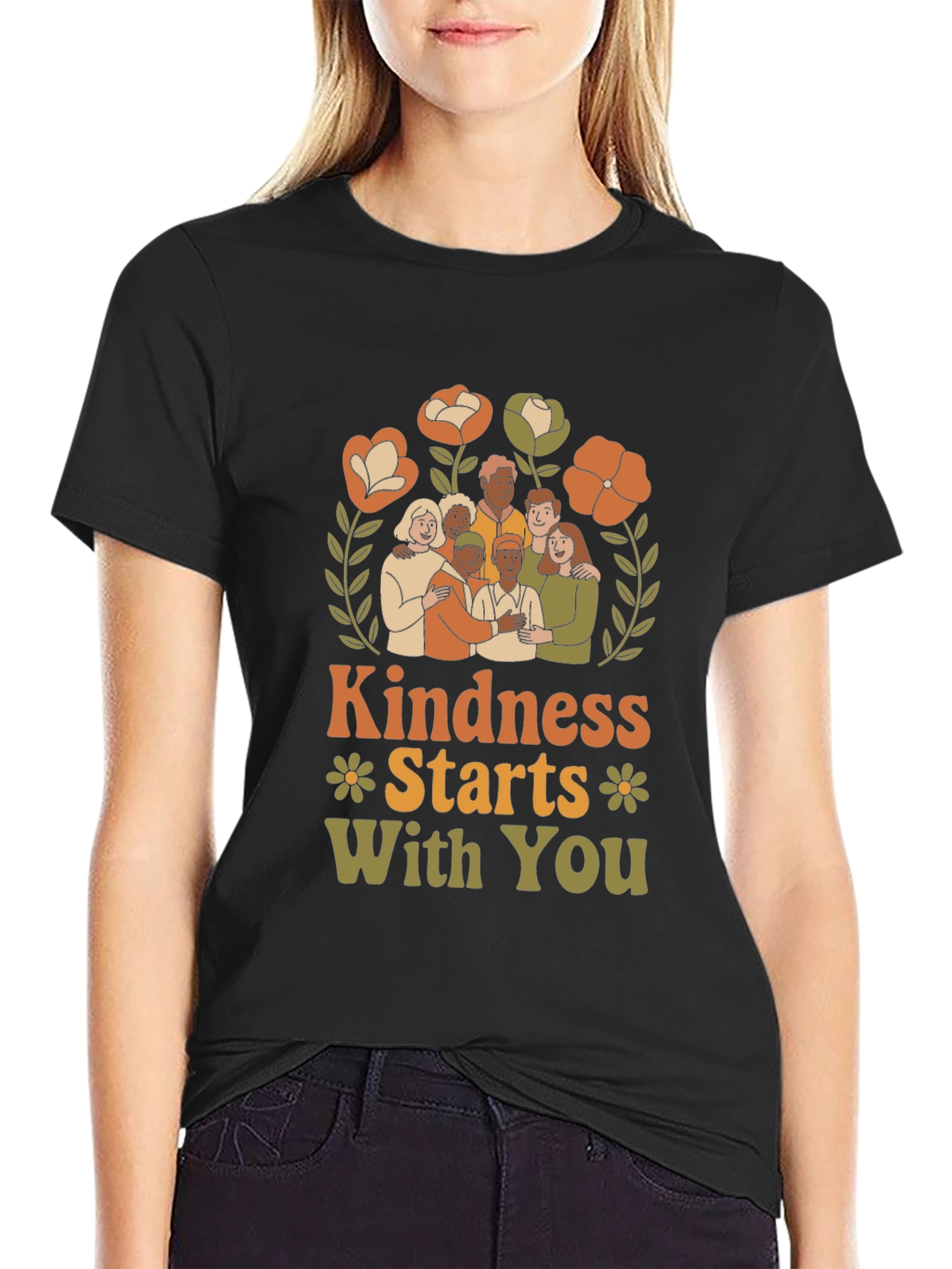 Black Kindness Starts With You Graphic Tee view 2
