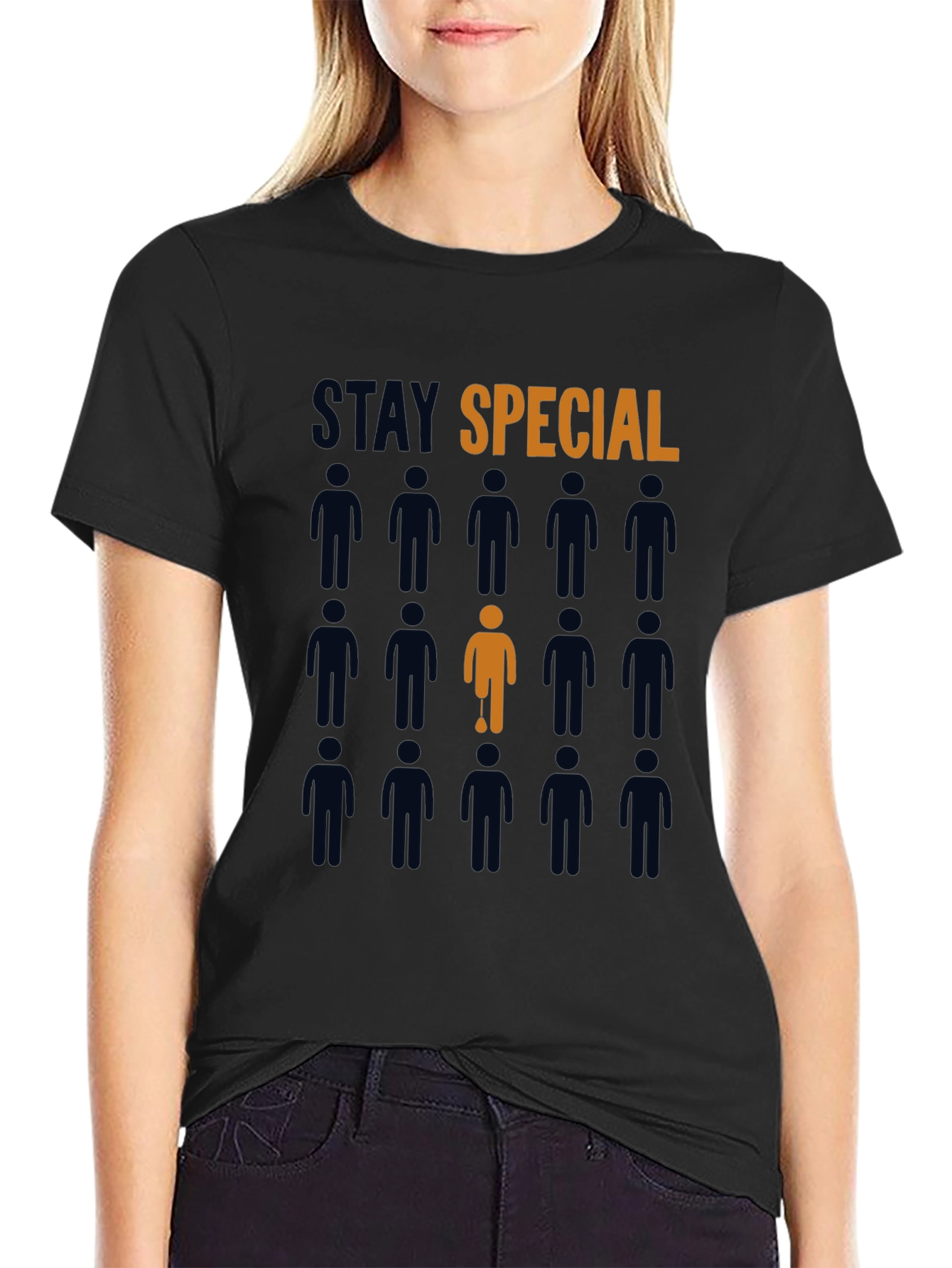 Black Stay Special Graphic Tee - Black Cotton T-Shirt view 2