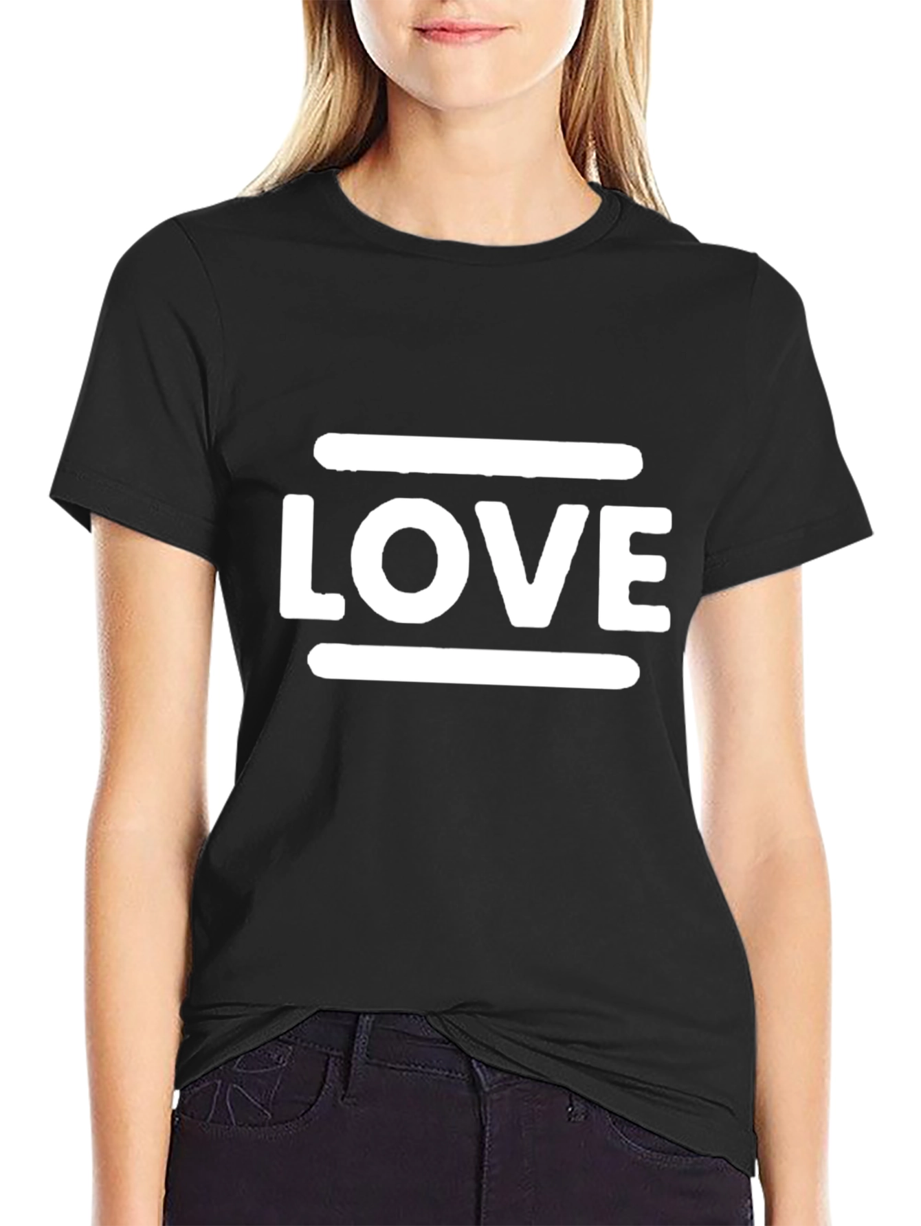 Black Love Graphic Tee - Minimalist Design, Soft Cotton view 2