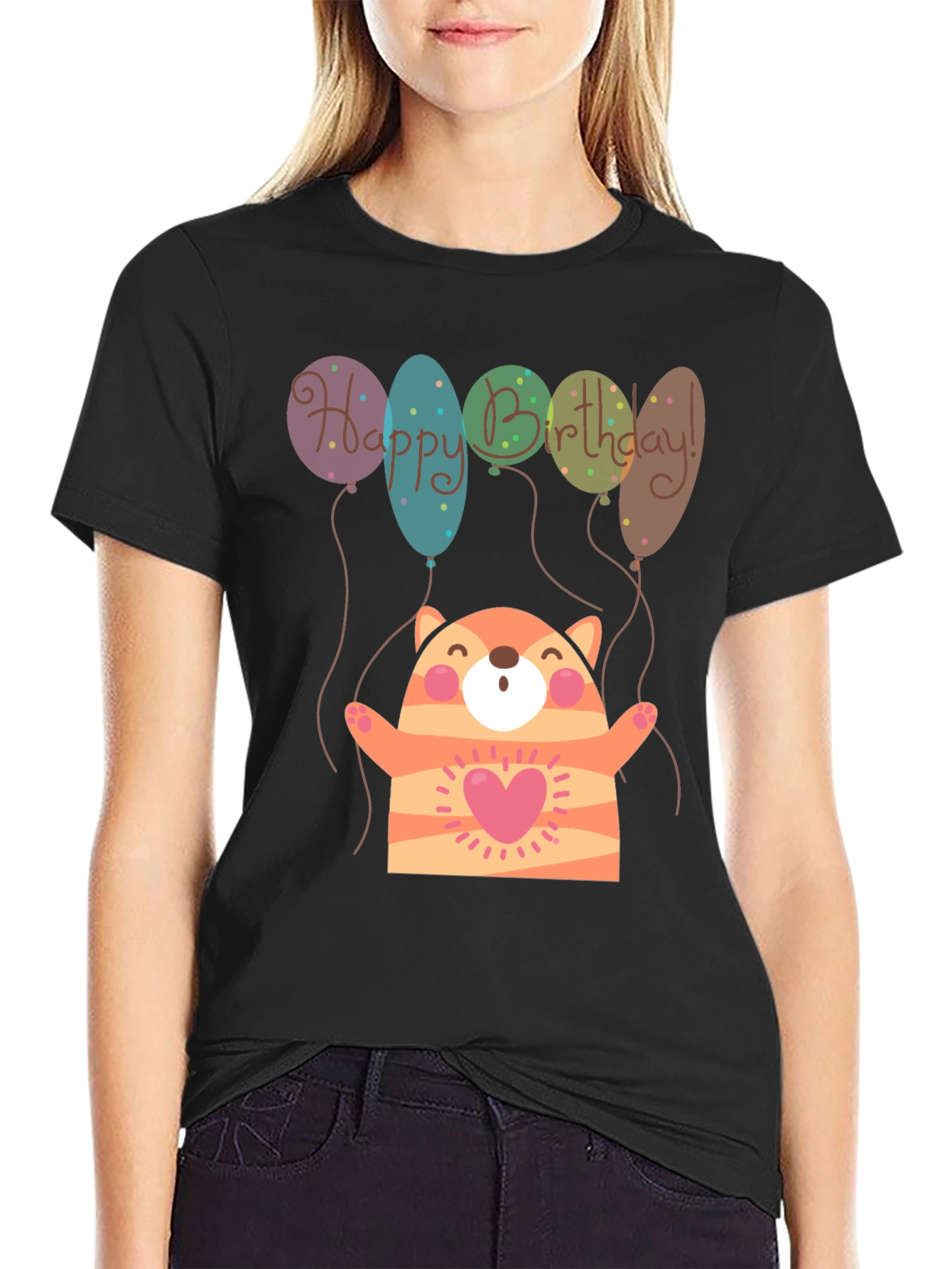 Black Birthday Cat T-Shirt - Cute & Fun Design view 2