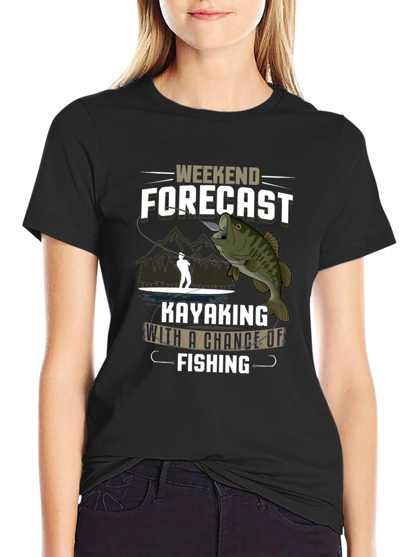 Weekend Forecast Kayaking Fishing Graphic Tee - 2