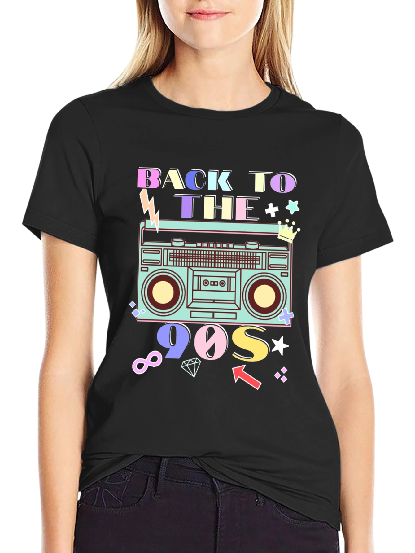 Black Back to the 90s Retro T-Shirt view 2