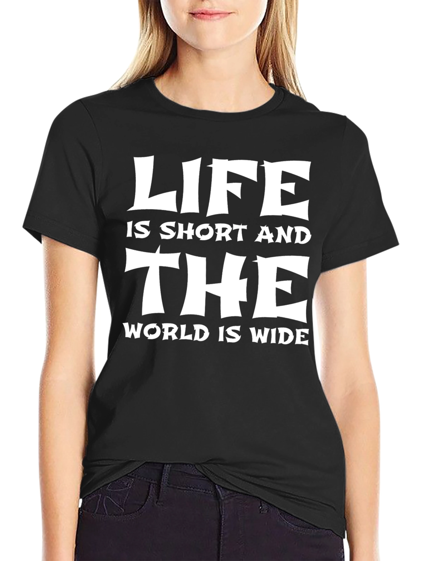 Black Life is Short T-Shirt: Inspiring Graphic Tee view 2