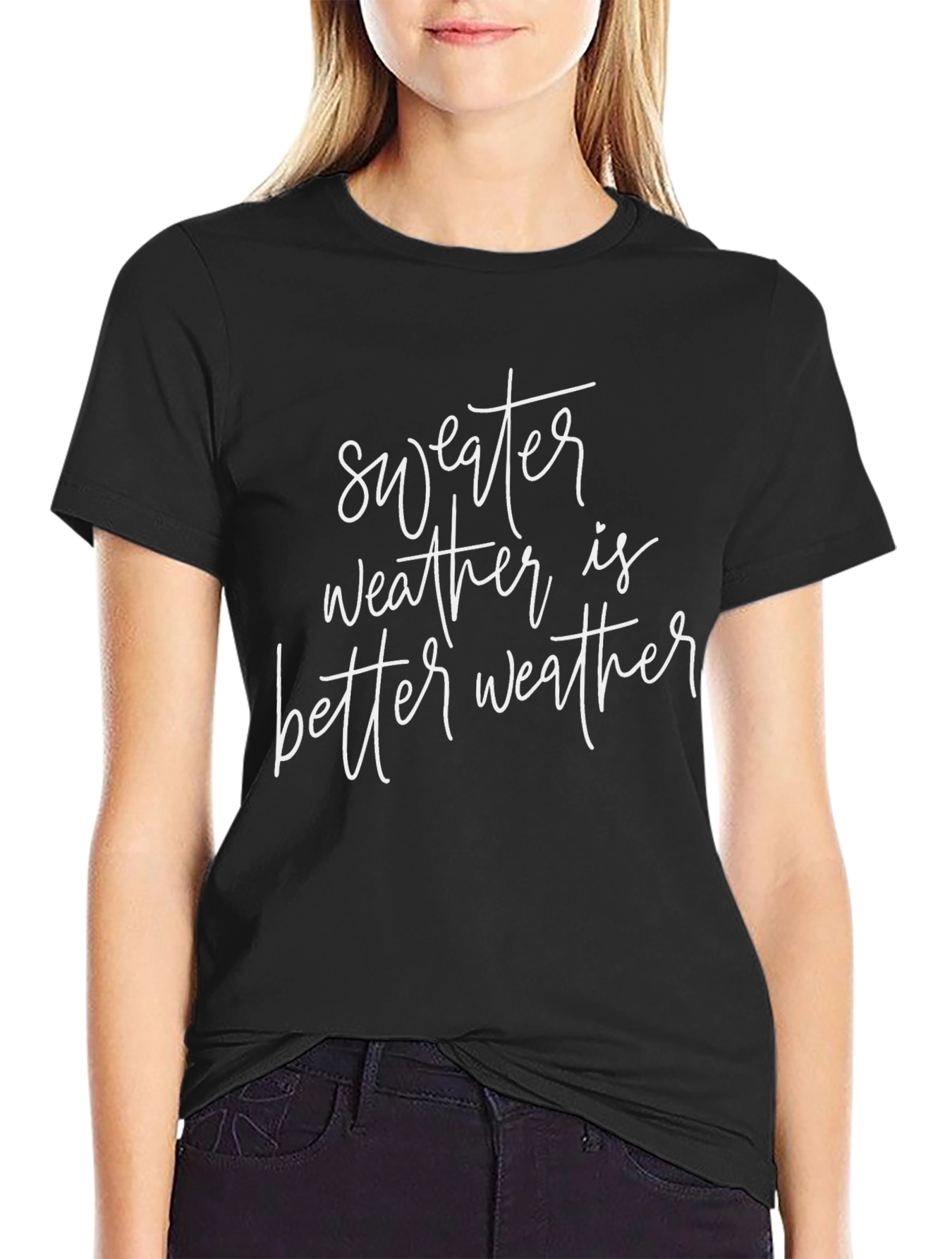 Black Sweater Weather T-Shirt: Stylish and Comfortable view 2