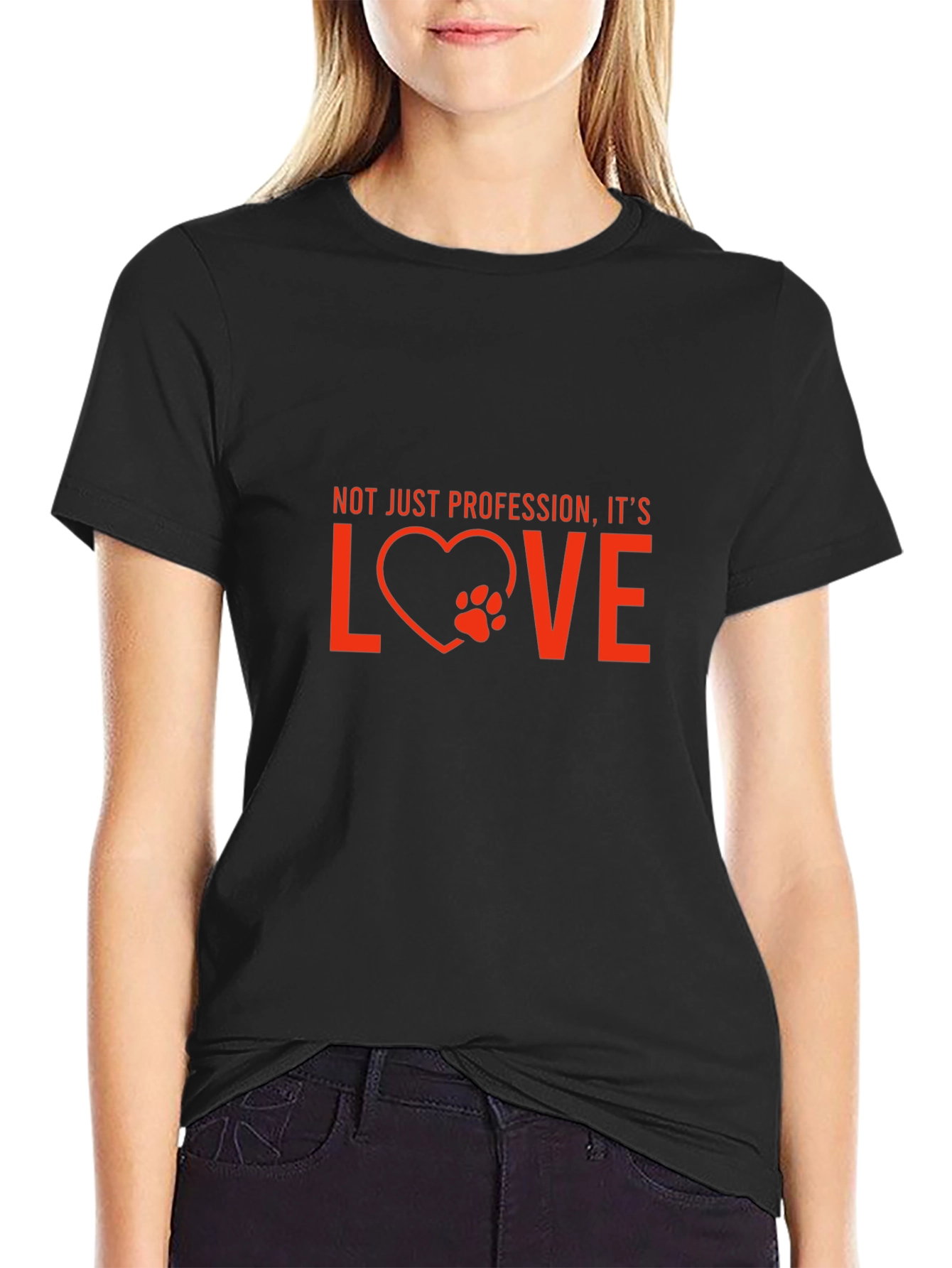 Black Vet Tech Love T-Shirt - Not Just Profession view 2
