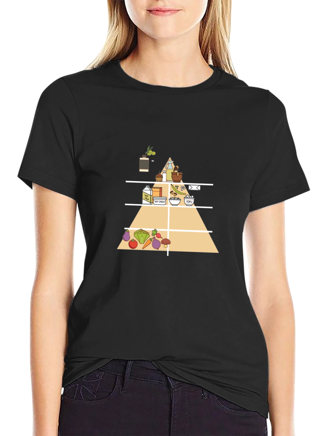 Vegan Food Pyramid T-Shirt - Black - 2