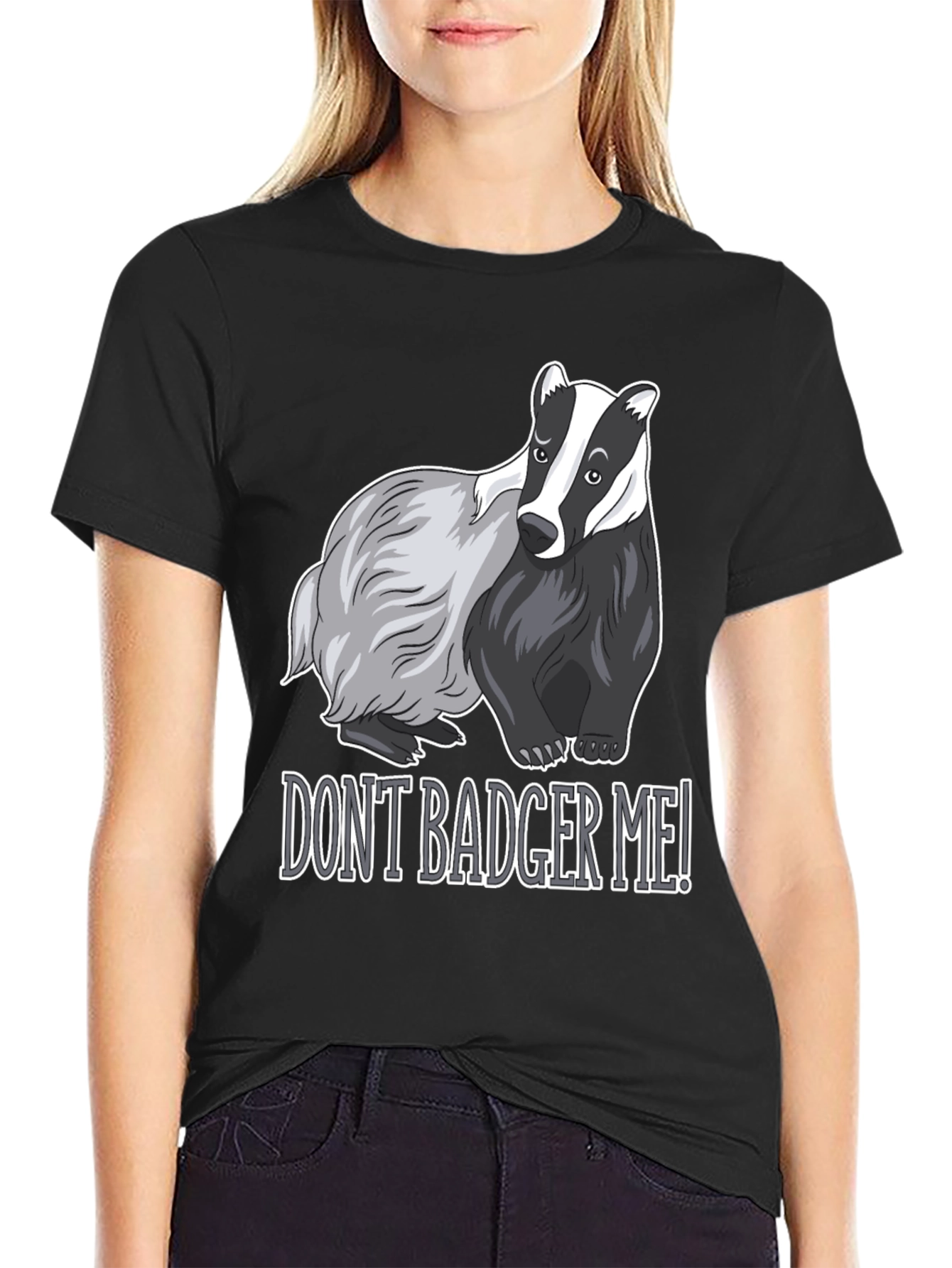 Black Don't Badger Me! Graphic T-Shirt - Black view 2