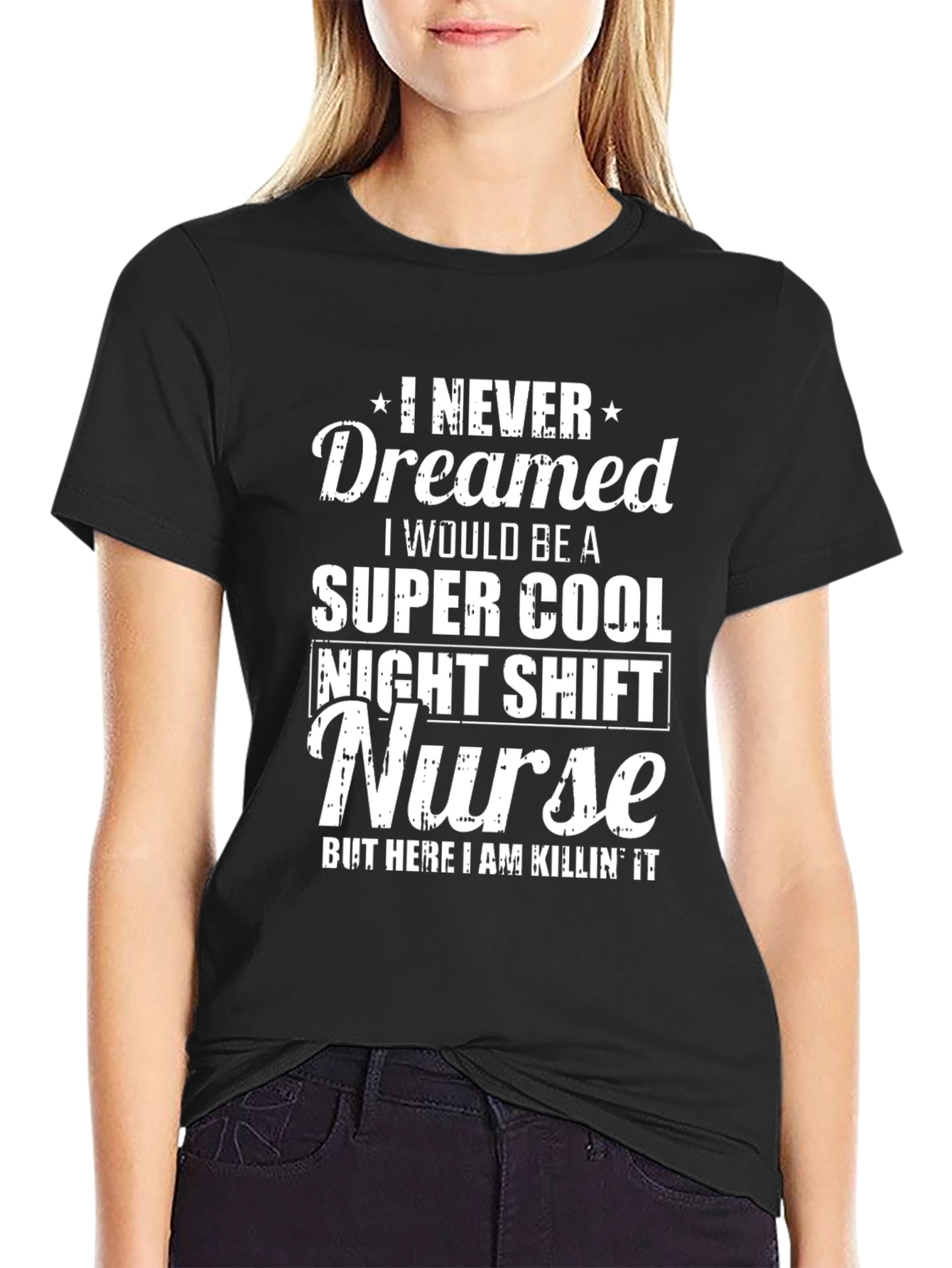 Black Night Shift Nurse T-Shirt view 2