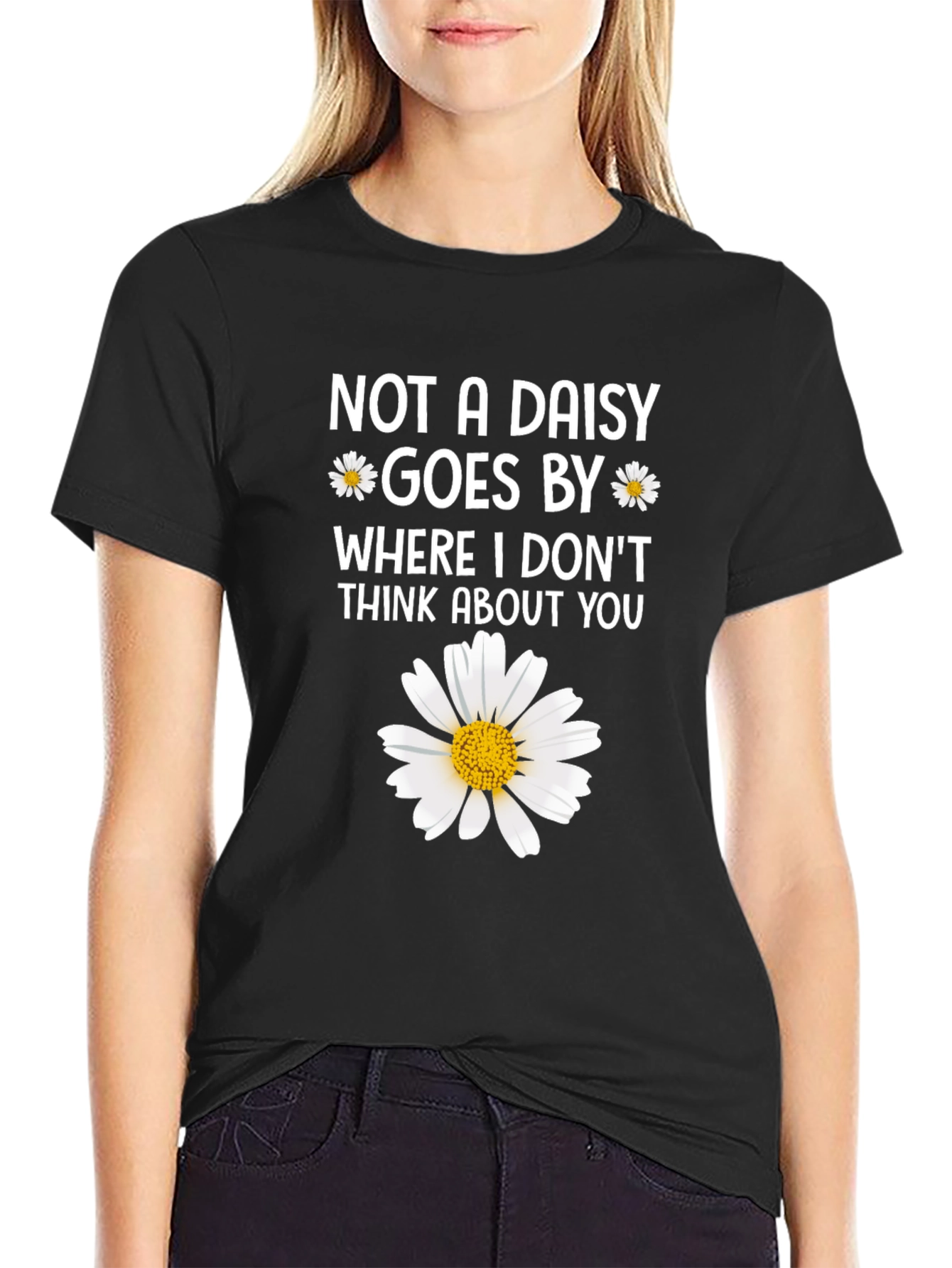 Black Daisy Graphic T-Shirt - "Not a Daisy Goes By..." view 2