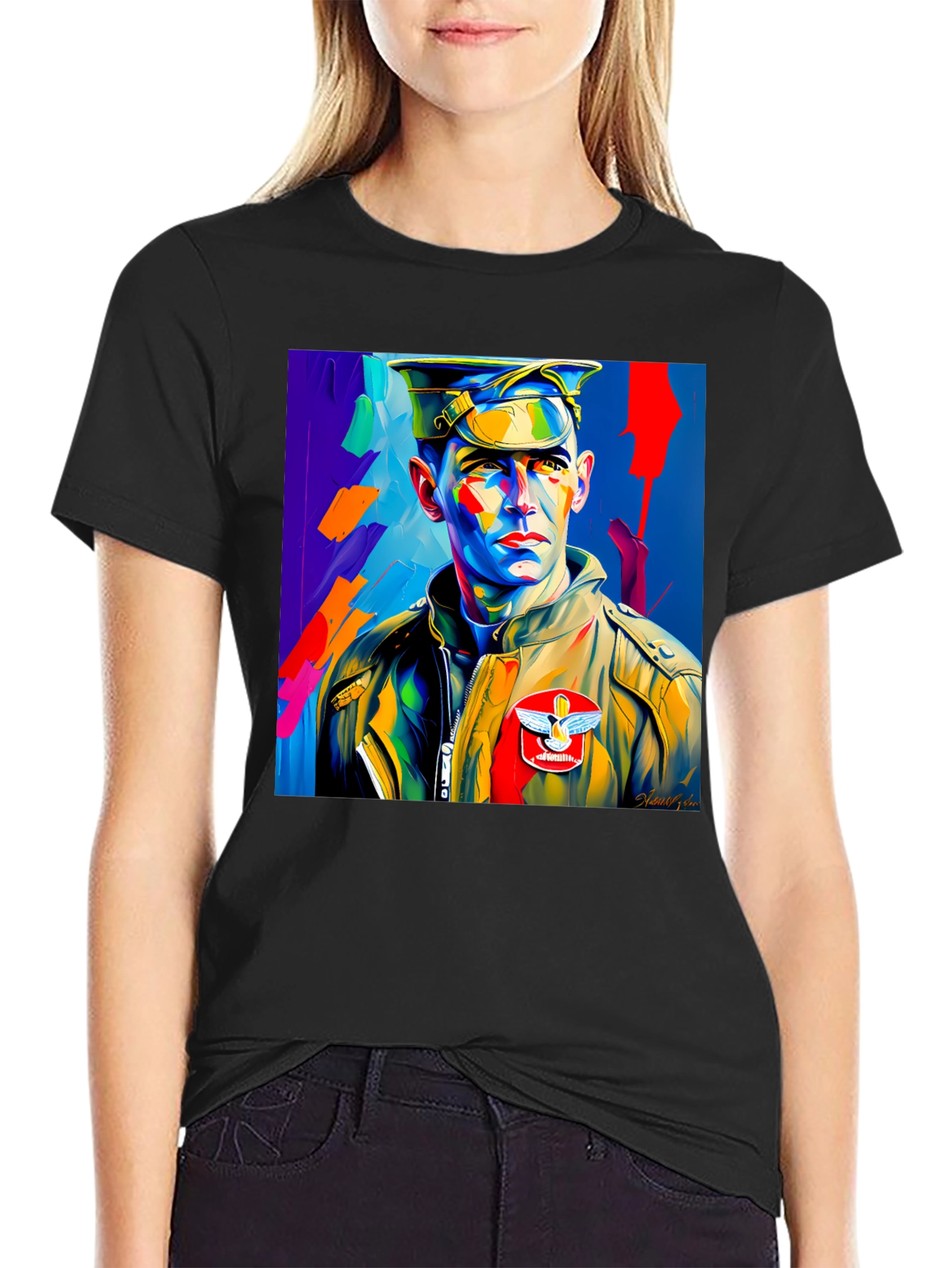 Pop Art Military Portrait Graphic Tee - 2