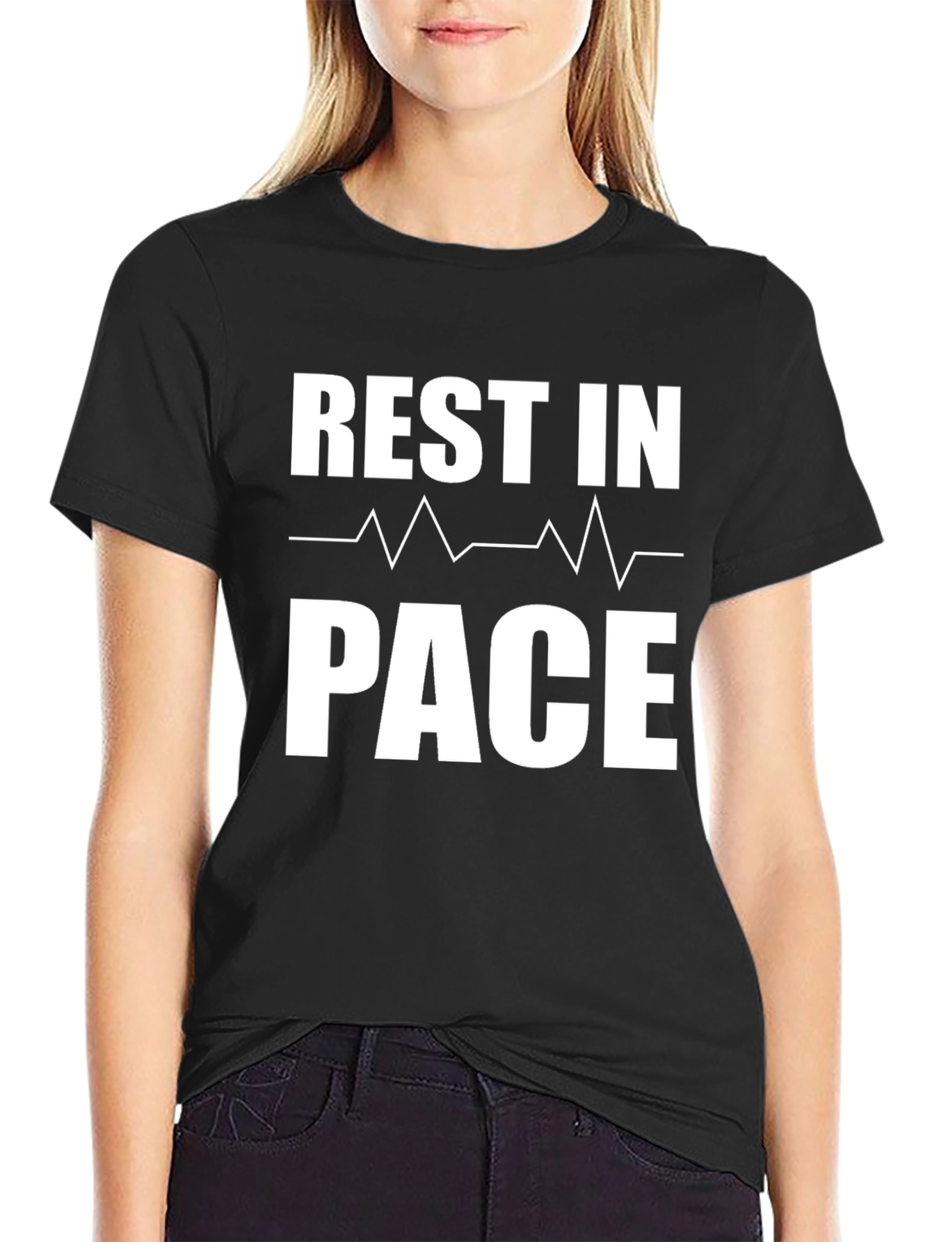 Black Rest In Pace Black Graphic T-Shirt view 2