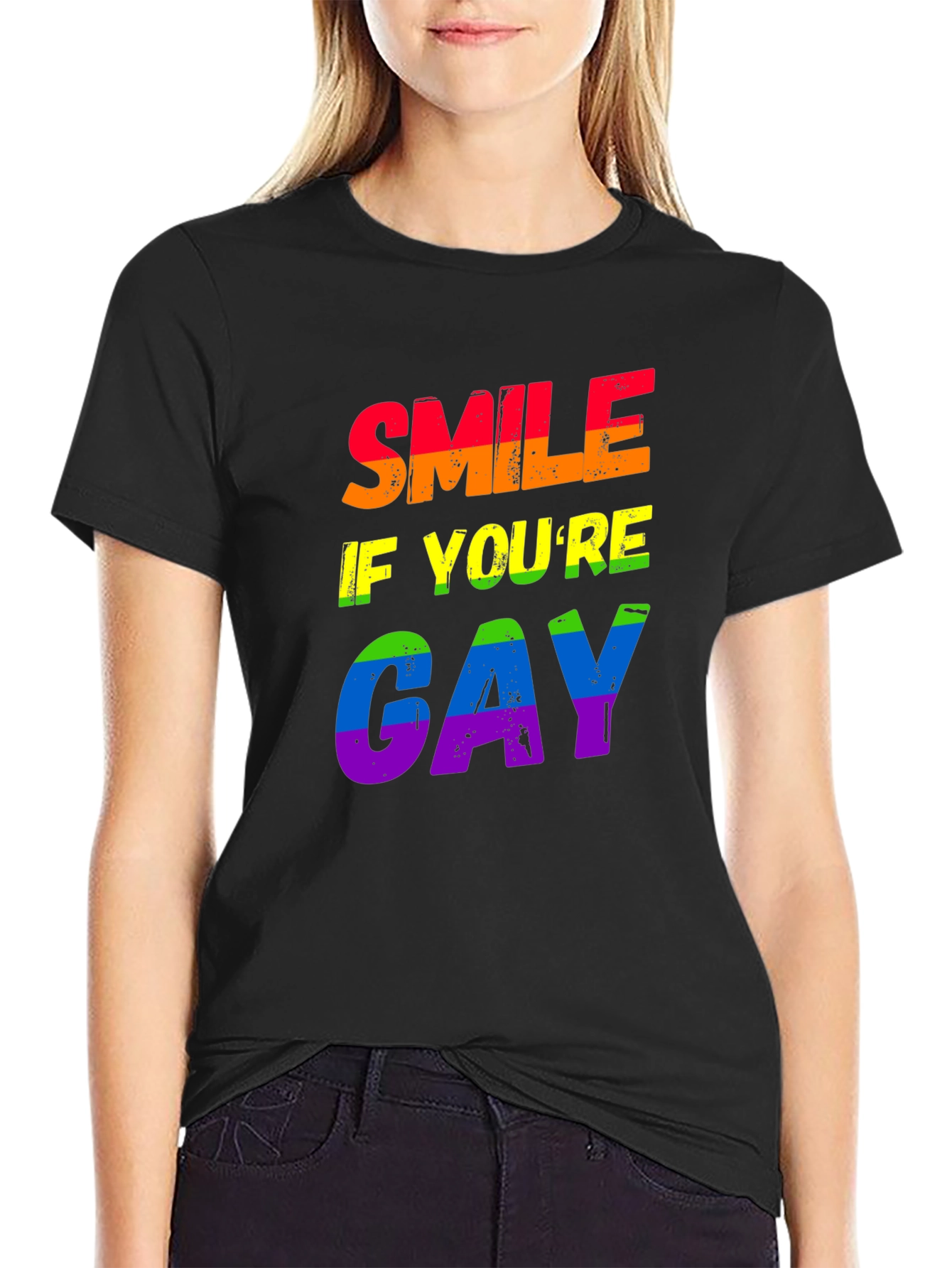 Smile If You're Gay Rainbow Pride T-Shirt - 2