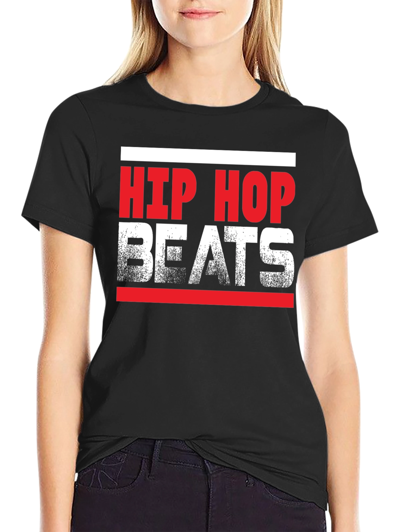 Black Hip Hop Beats Graphic Tee view 2