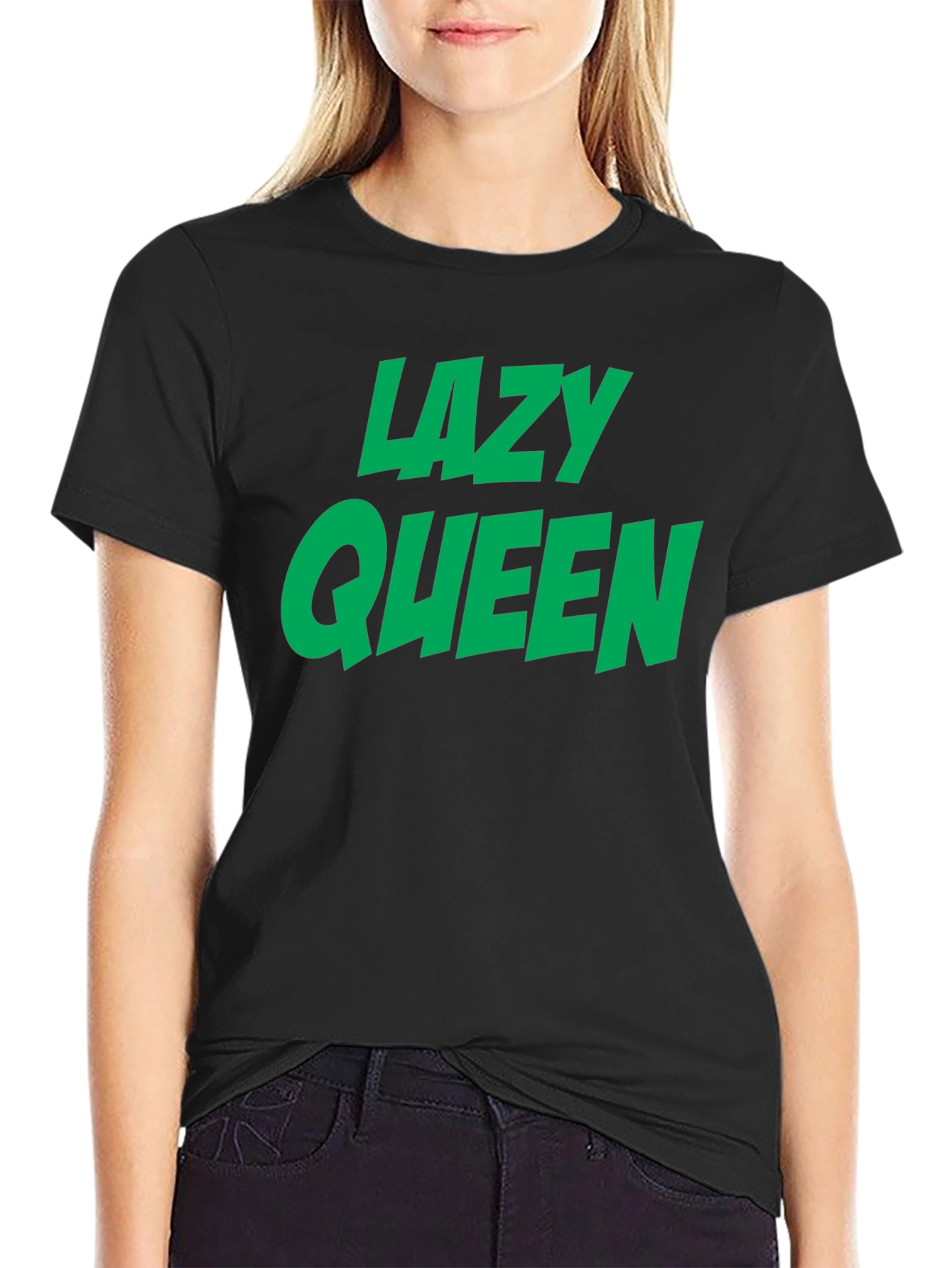 Black Lazy Queen Graphic Tee - Black view 2