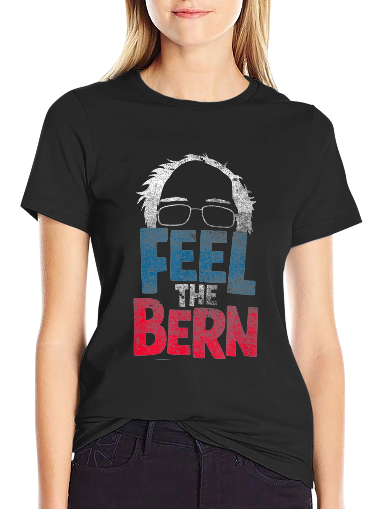 Black Feel the Bern T-Shirt Political Tee view 2
