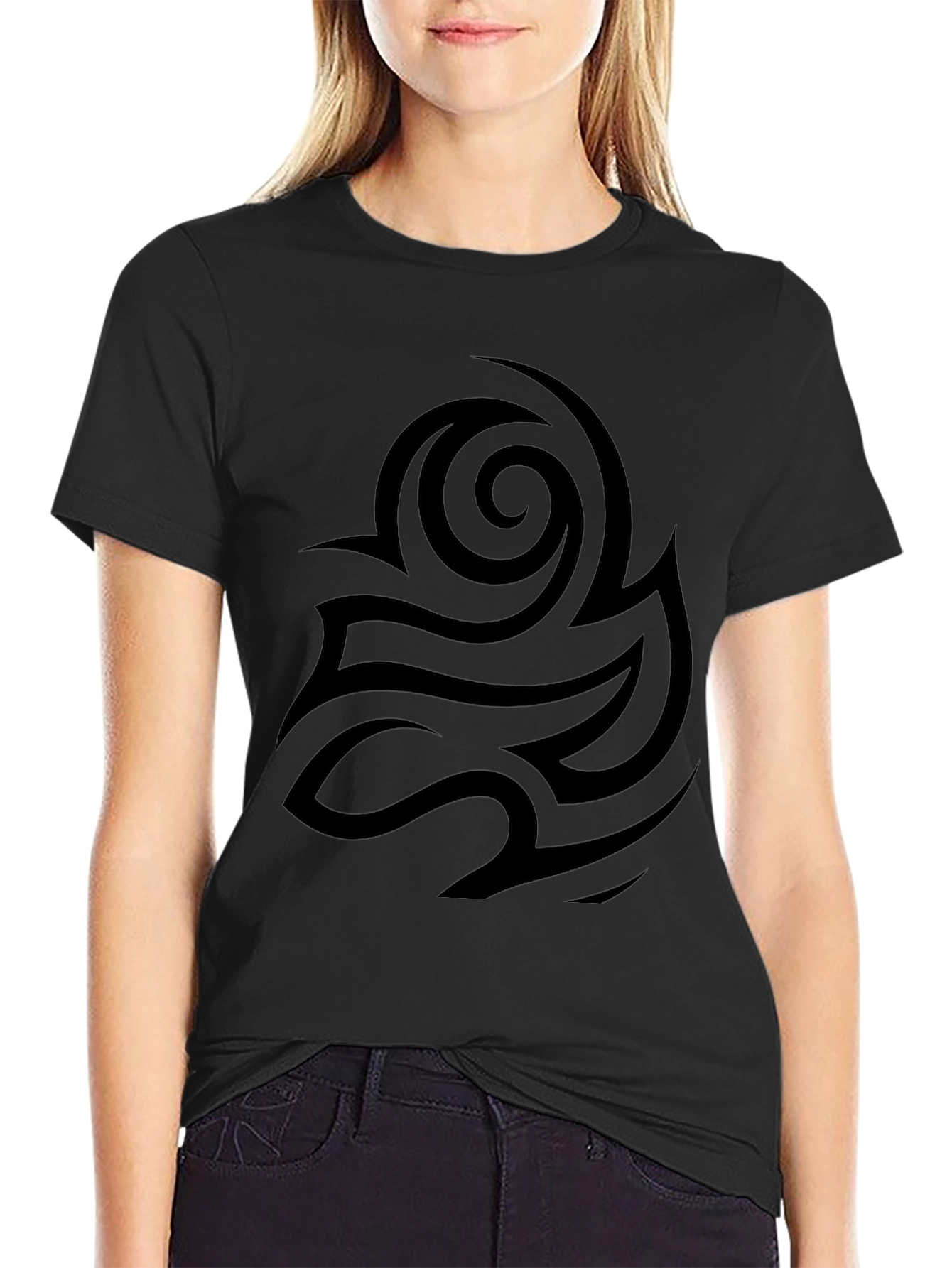 Black Black Tribal Design Tee | Stylish Men's T-Shirt view 2