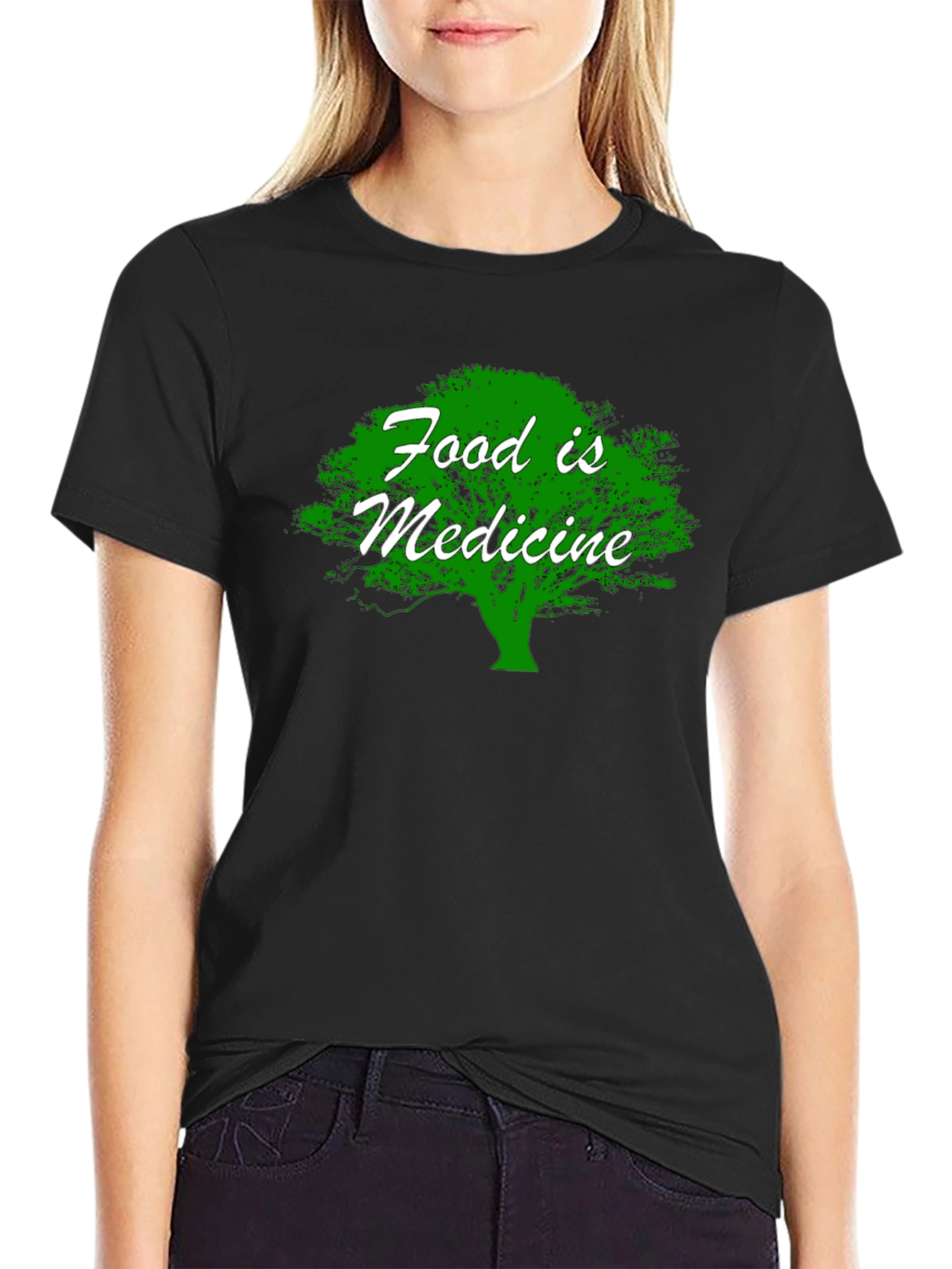 Black Food is Medicine T-Shirt - Organic Health Tee view 2