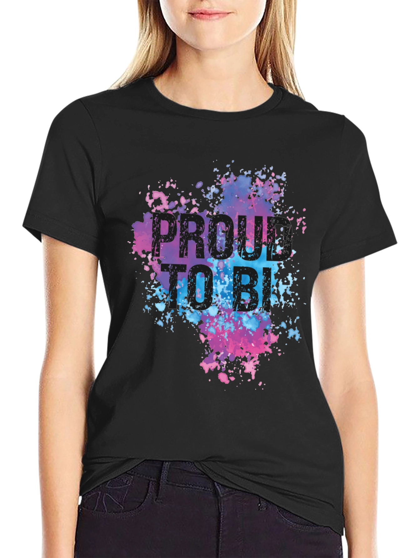 Black Proud to be BI T-Shirt view 2