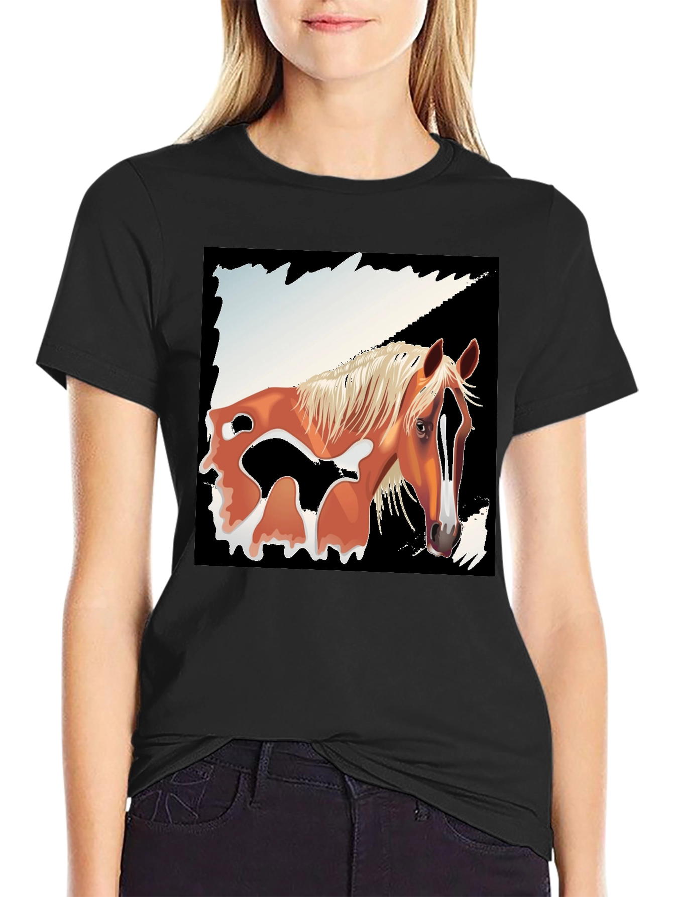 Black Horse Graphic Tee - Men's Black T-Shirt view 2