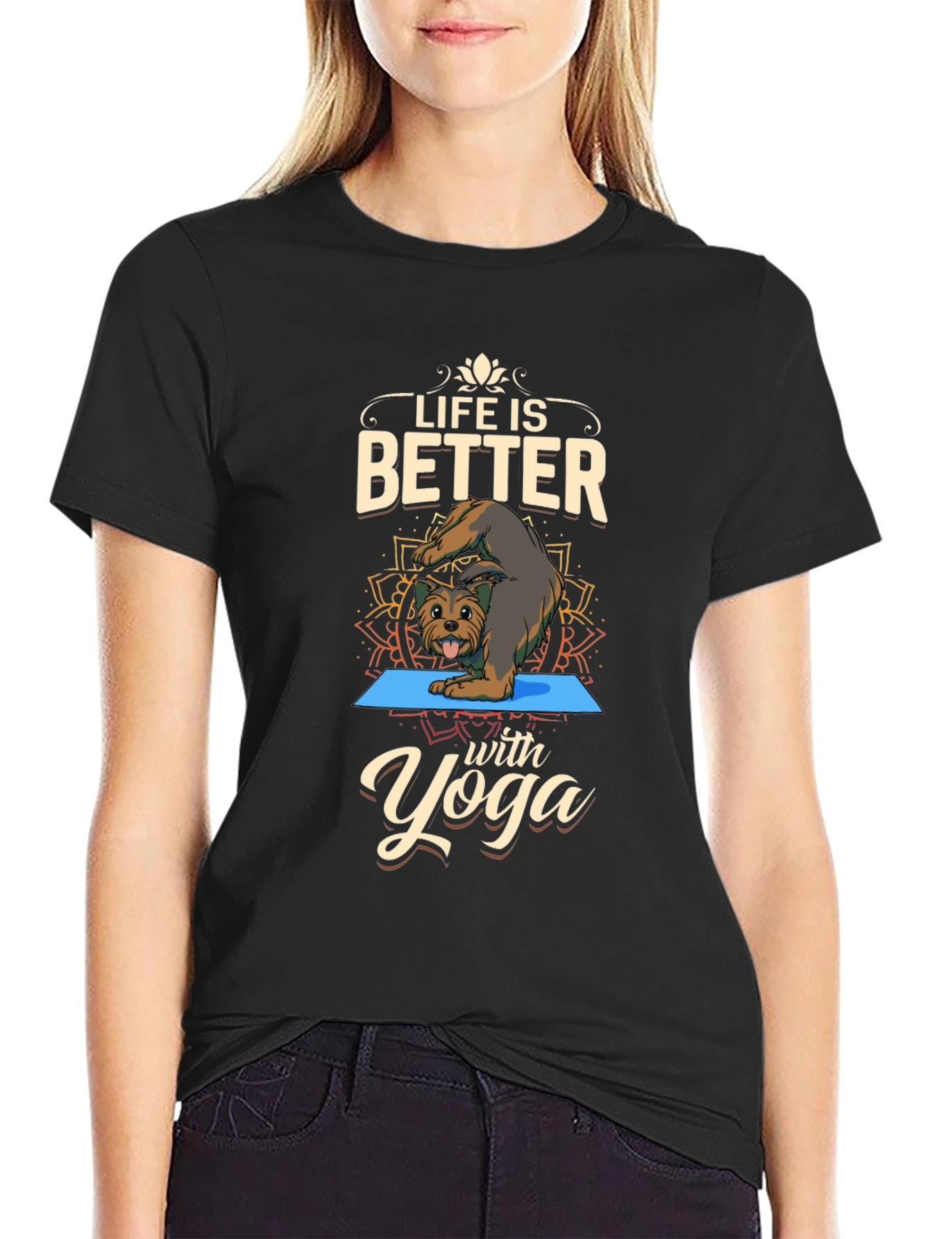 Black Life is Better with Yoga T-Shirt view 2