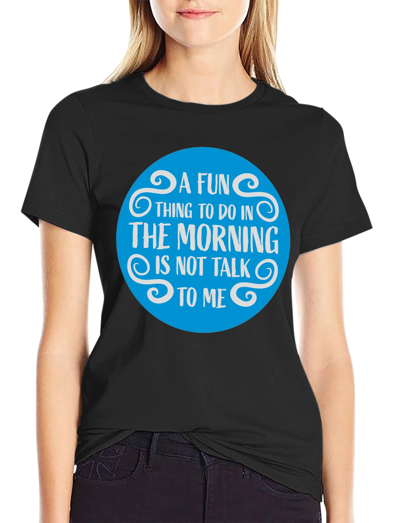 Black Funny Morning T-Shirt - "Do Not Talk To Me" view 2