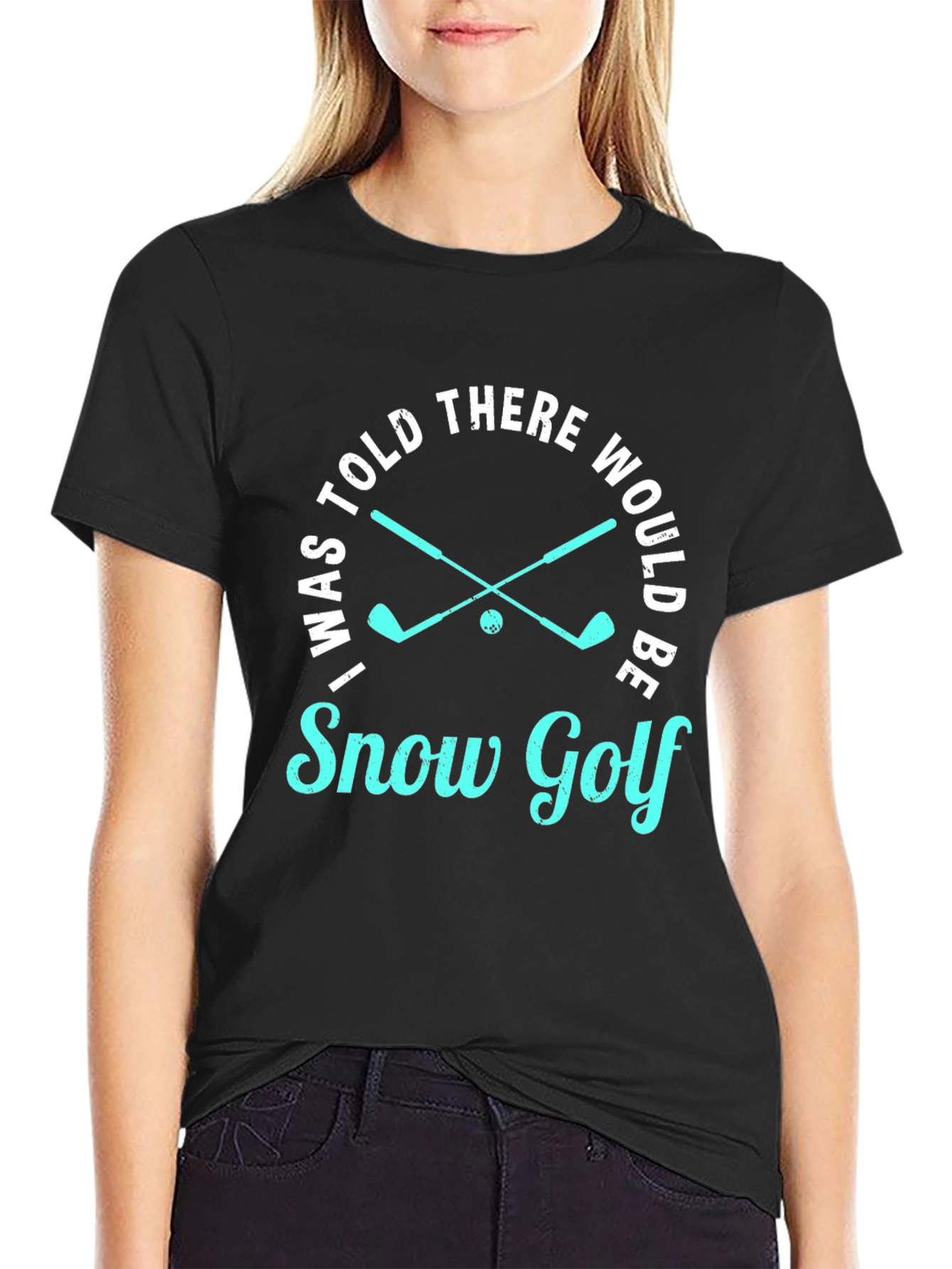 Black Snow Golf T-Shirt - Funny Golfing Tee view 2