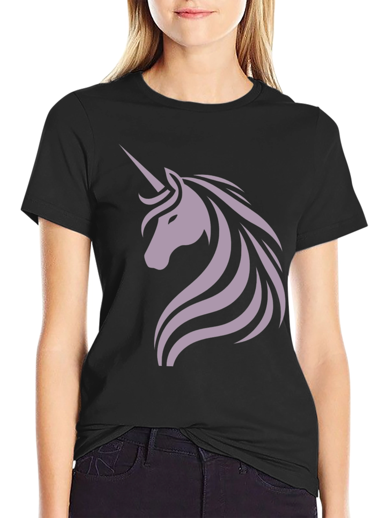 Black Unicorn Graphic Tee - Stylish Black T-Shirt view 2