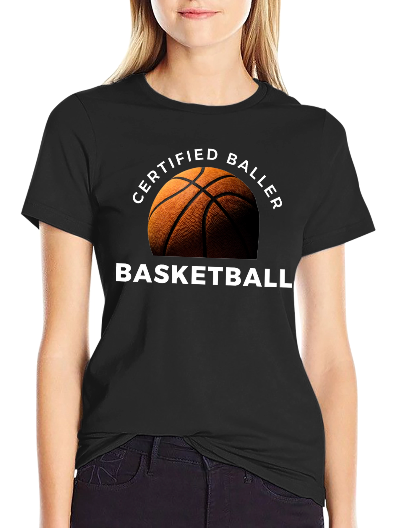 Black Certified Baller Basketball Graphic T-Shirt view 2