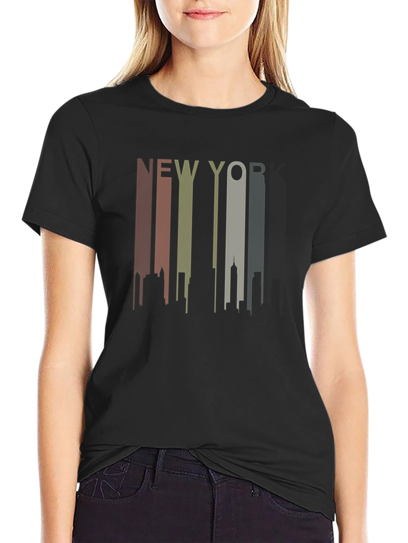 Black New York Skyline Graphic Tee - Black view 2