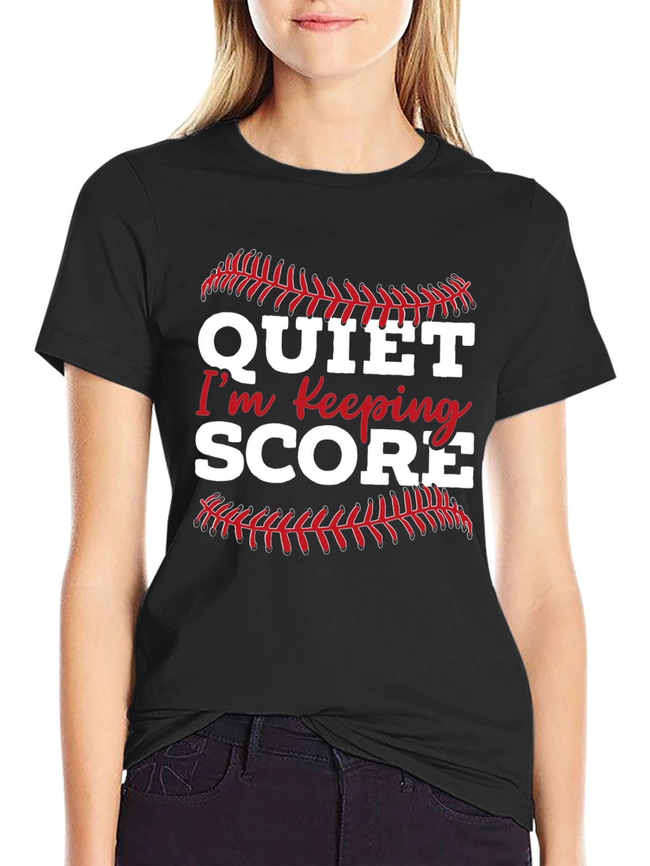 Black Quiet I'm Keeping Score Graphic Tee view 2