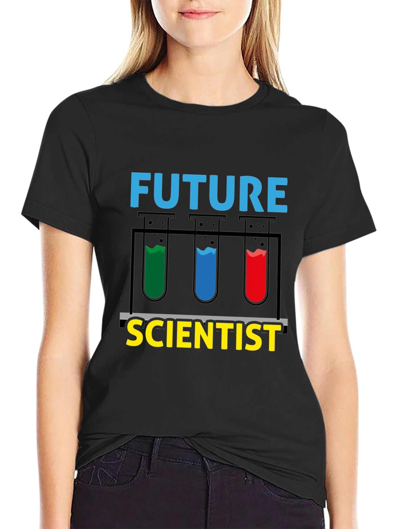 Black Future Scientist T-Shirt - Science Experiment Design view 2