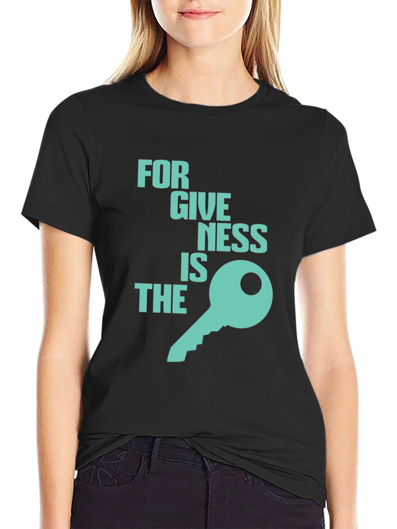 Black Forgiveness is Key Graphic T-Shirt view 2