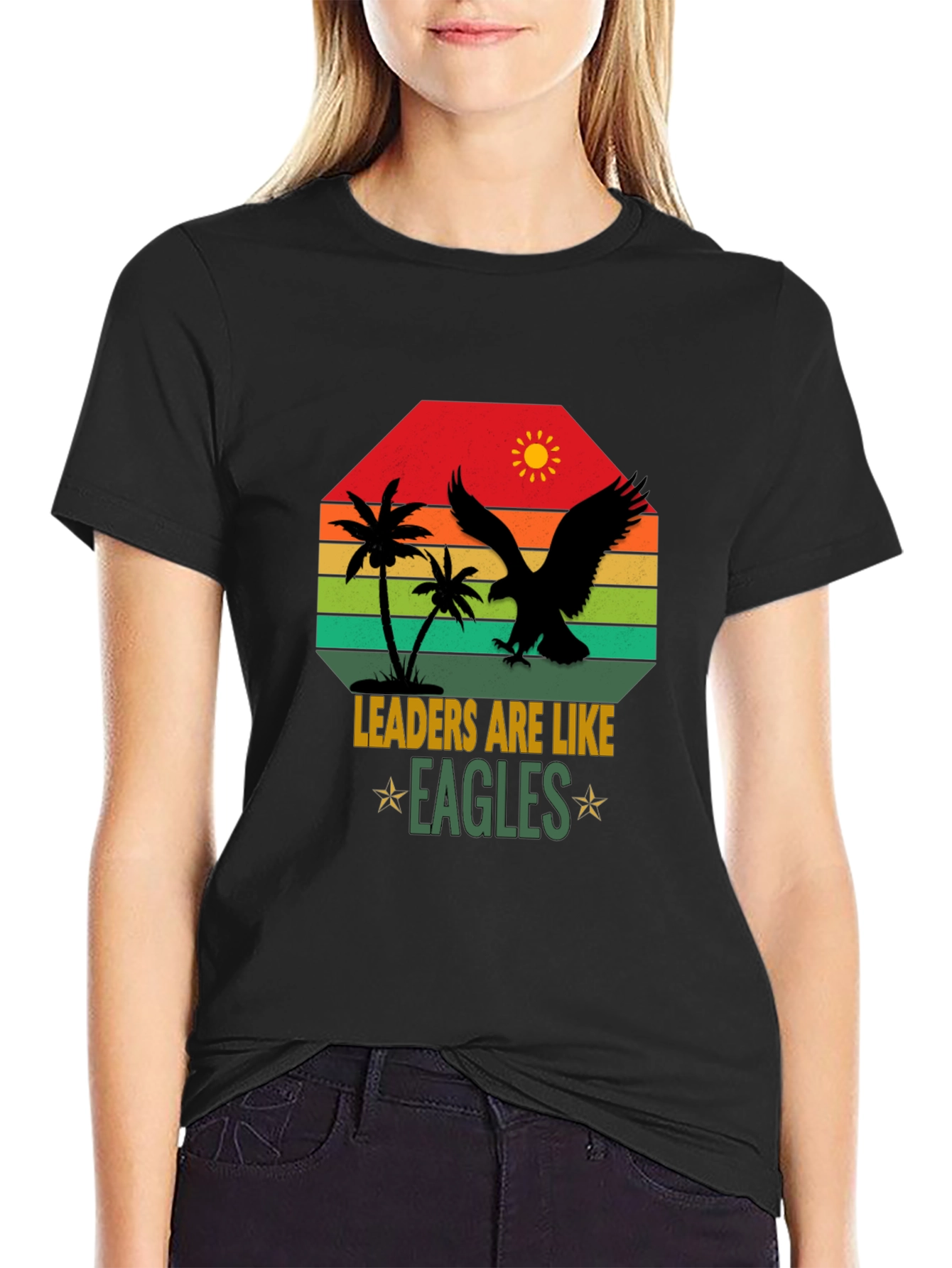 Black Leaders are Like Eagles Graphic T-Shirt view 2