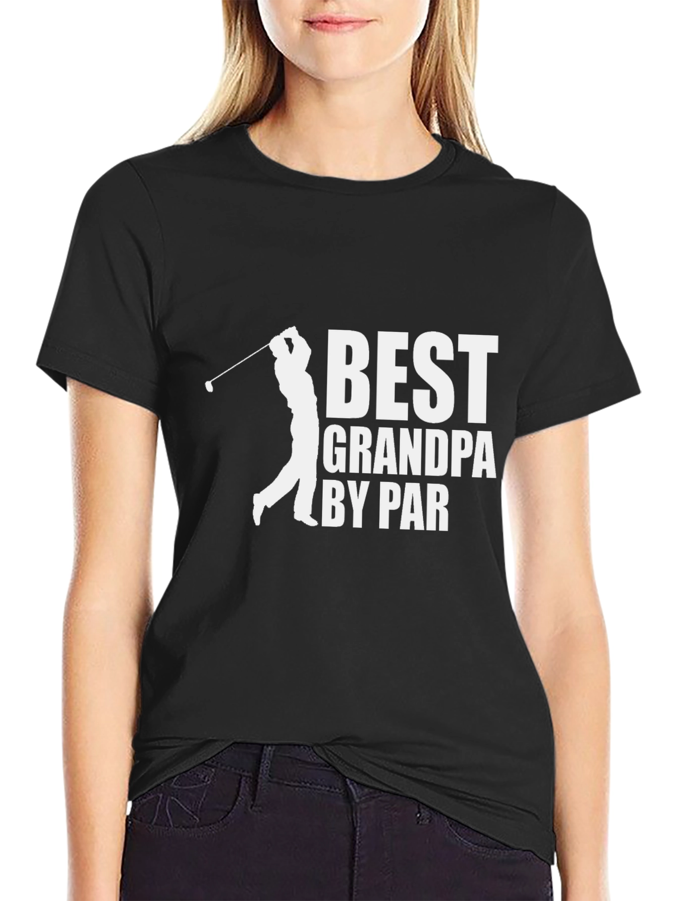 Black Best Grandpa By Par Golf T-Shirt view 2