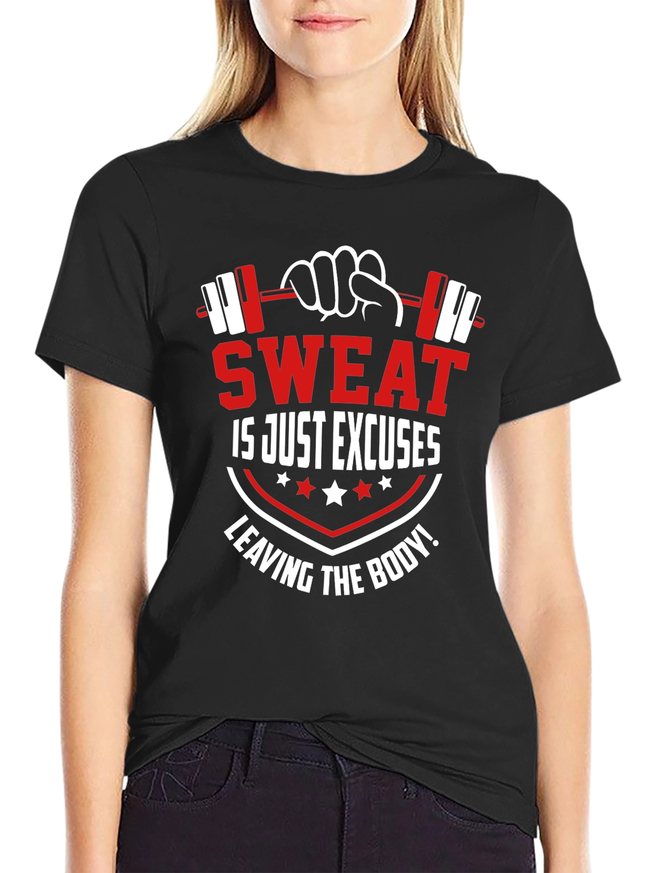 Sweat is Just Excuses Leaving the Body Black T-Shirt - 2