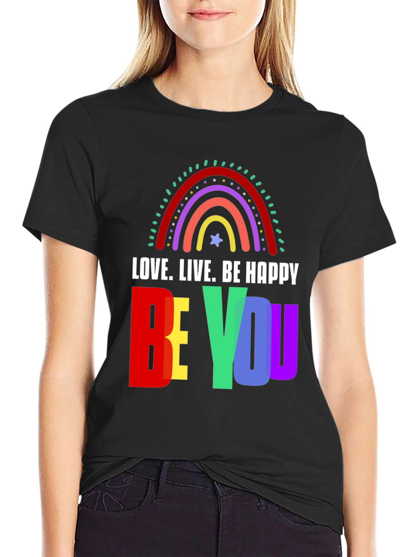 Black Love. Live. Be Happy - Graphic T-Shirt view 2