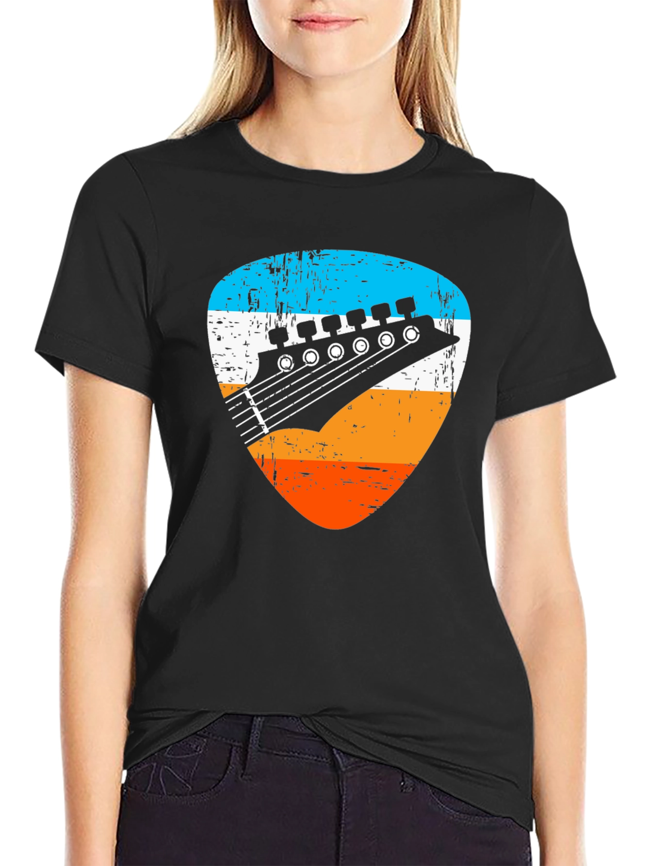 Retro Guitar Pick Graphic Tee - Musician T-Shirt - 2