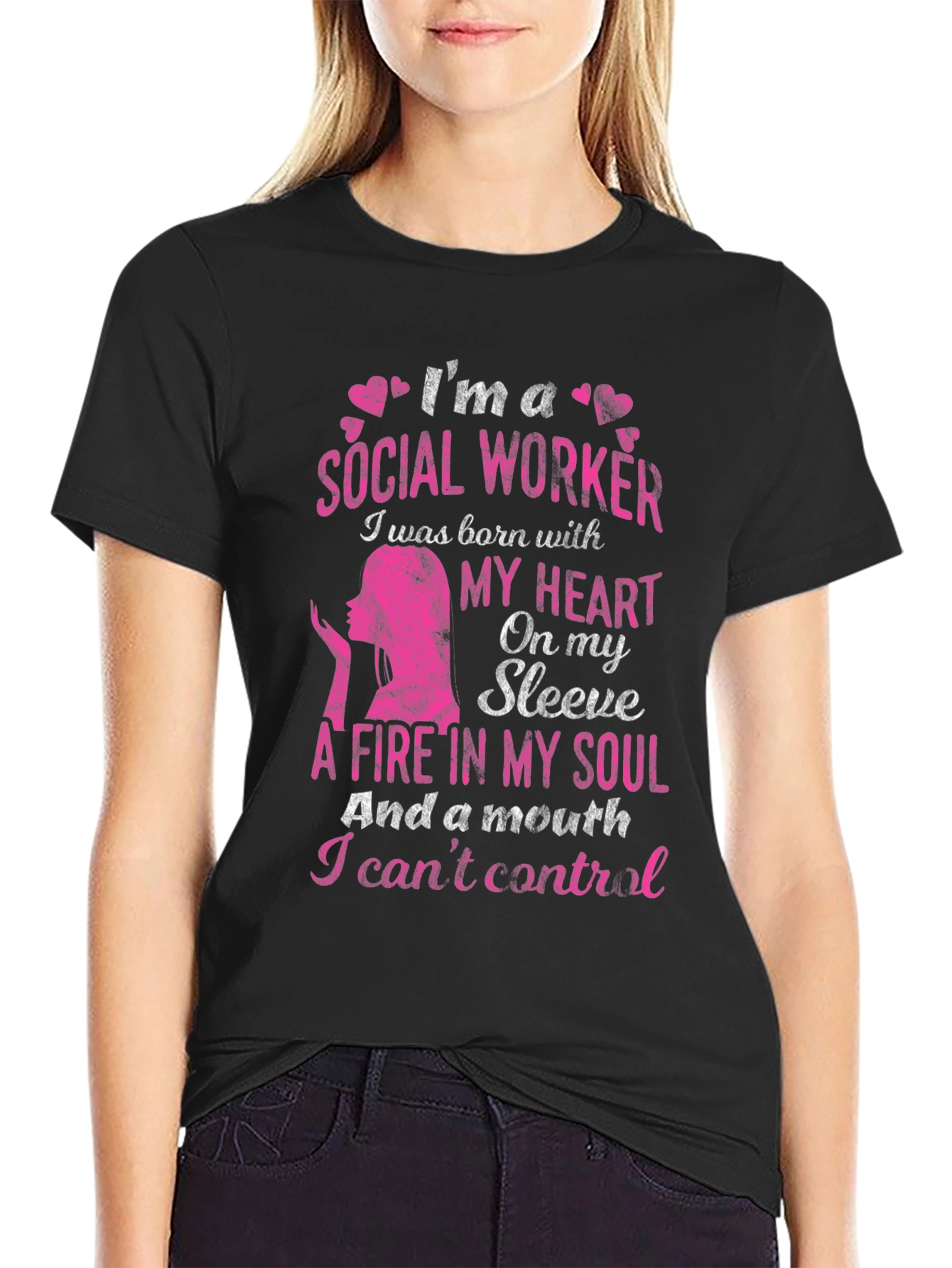 Black I'm A Social Worker T-Shirt view 2