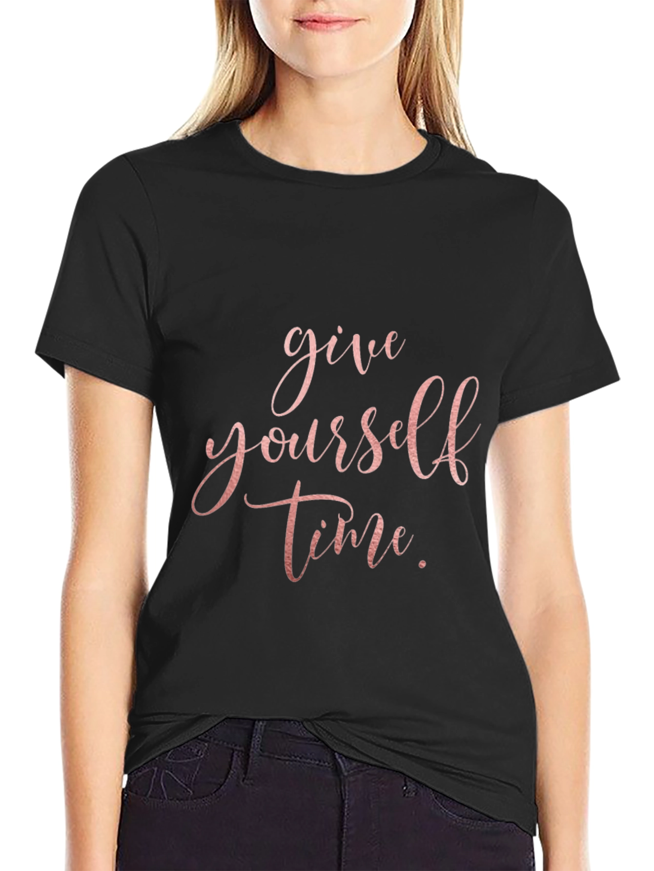 Black Give Yourself Time Black Graphic Tee view 2