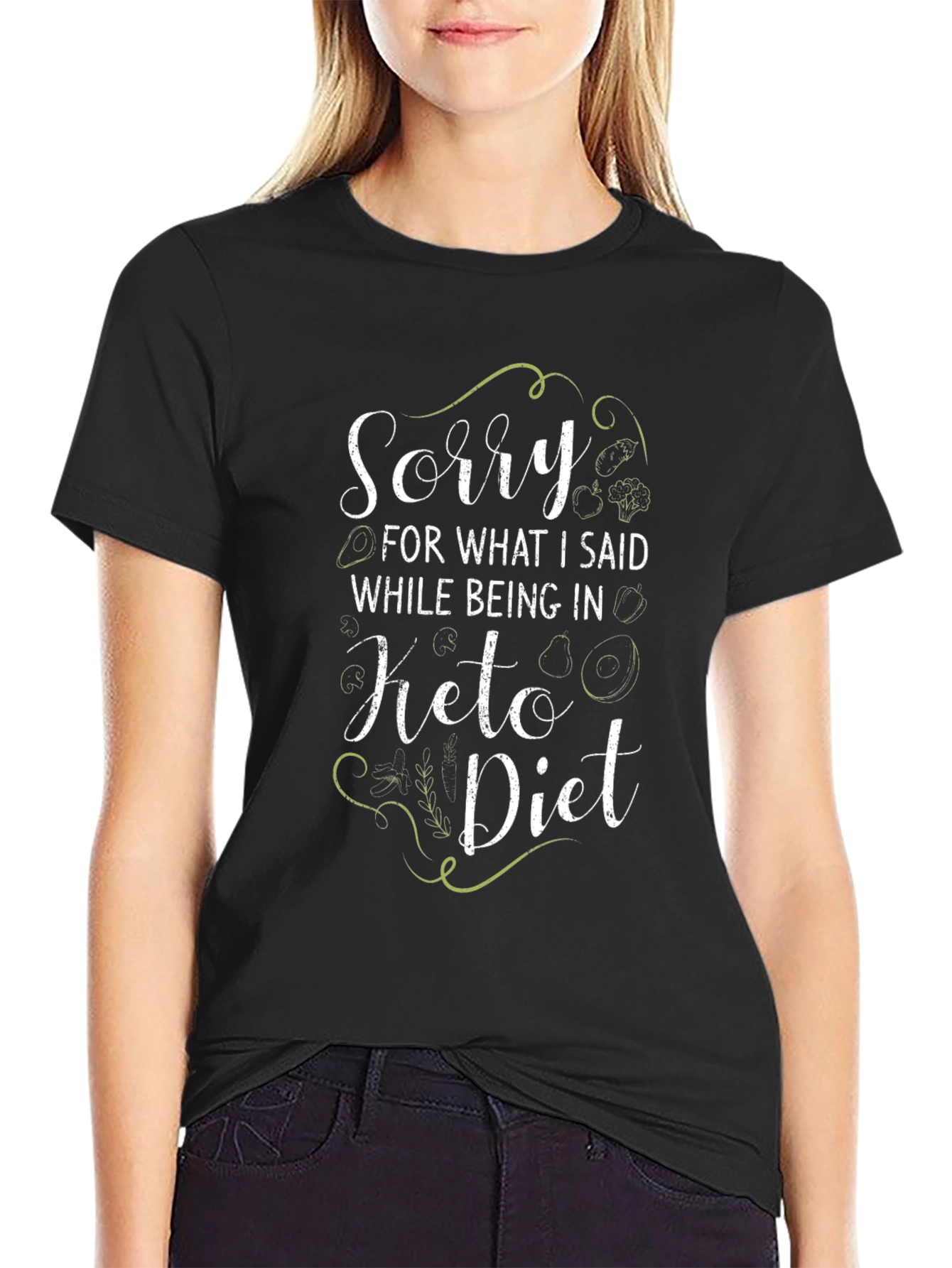 Black Keto Diet Apology Graphic Tee view 2