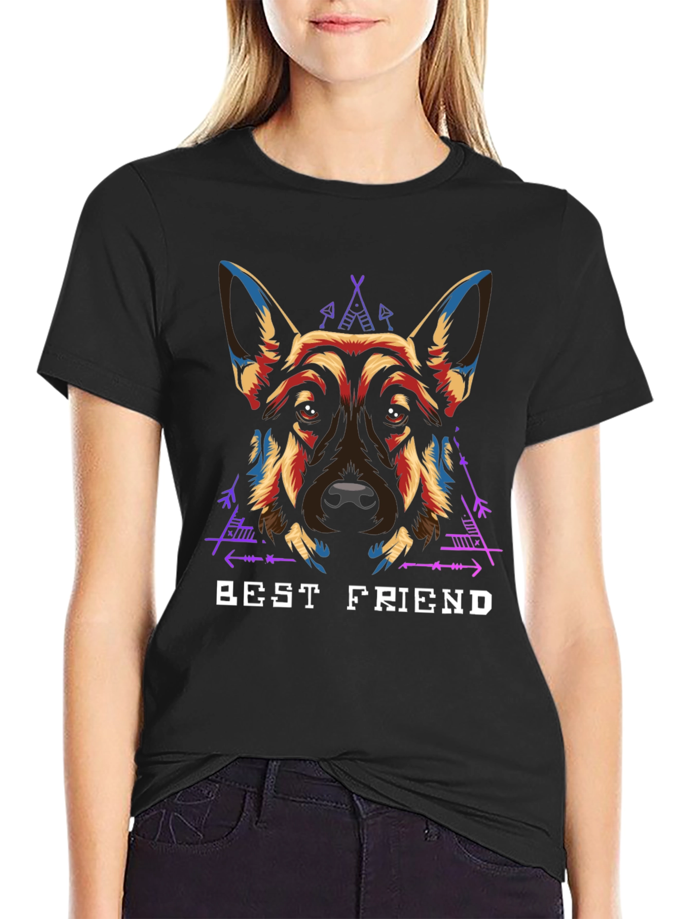 Black Best Friend Dog Graphic T-Shirt view 2