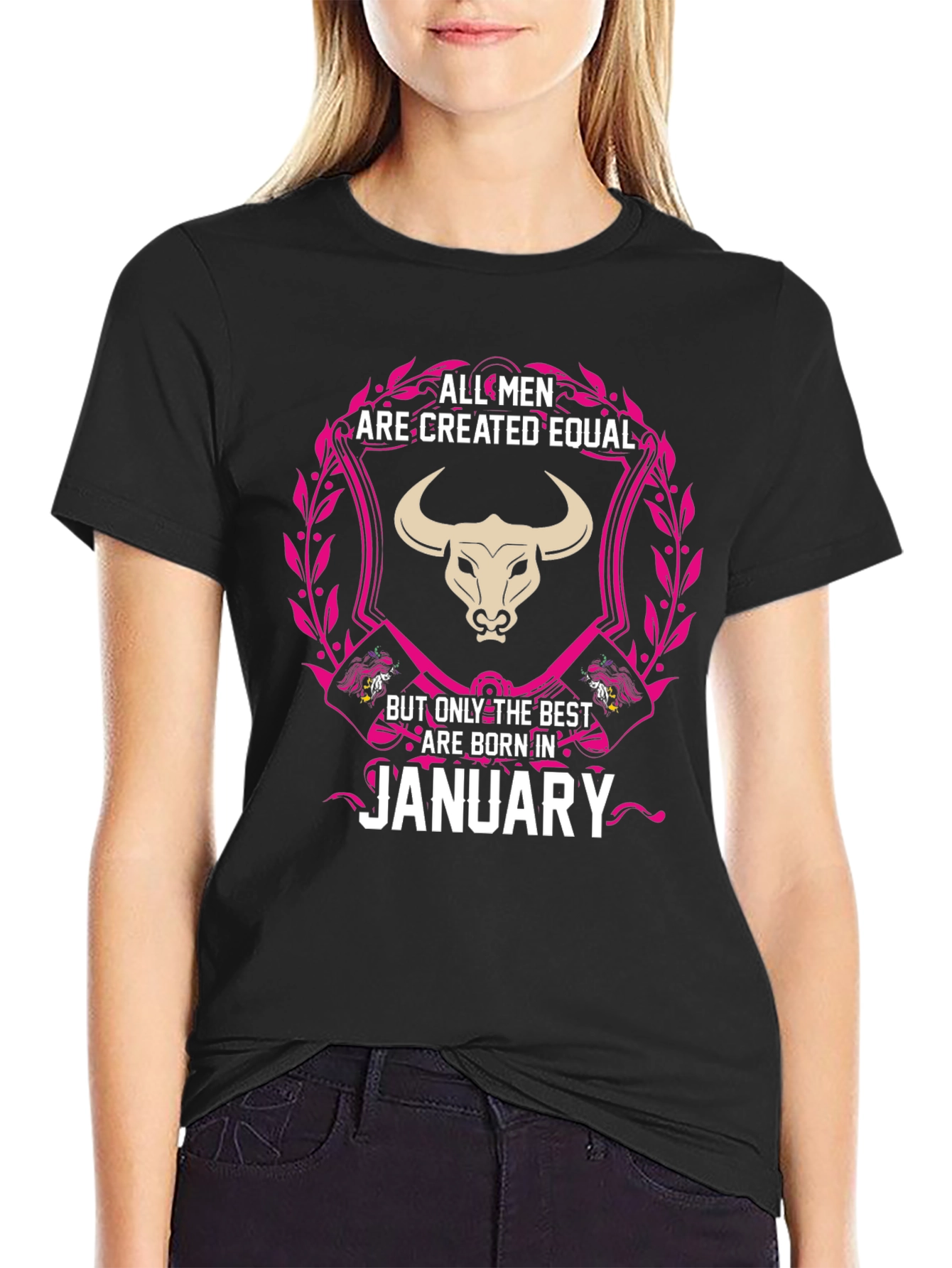 Black Best Men Born In January T-Shirt view 2