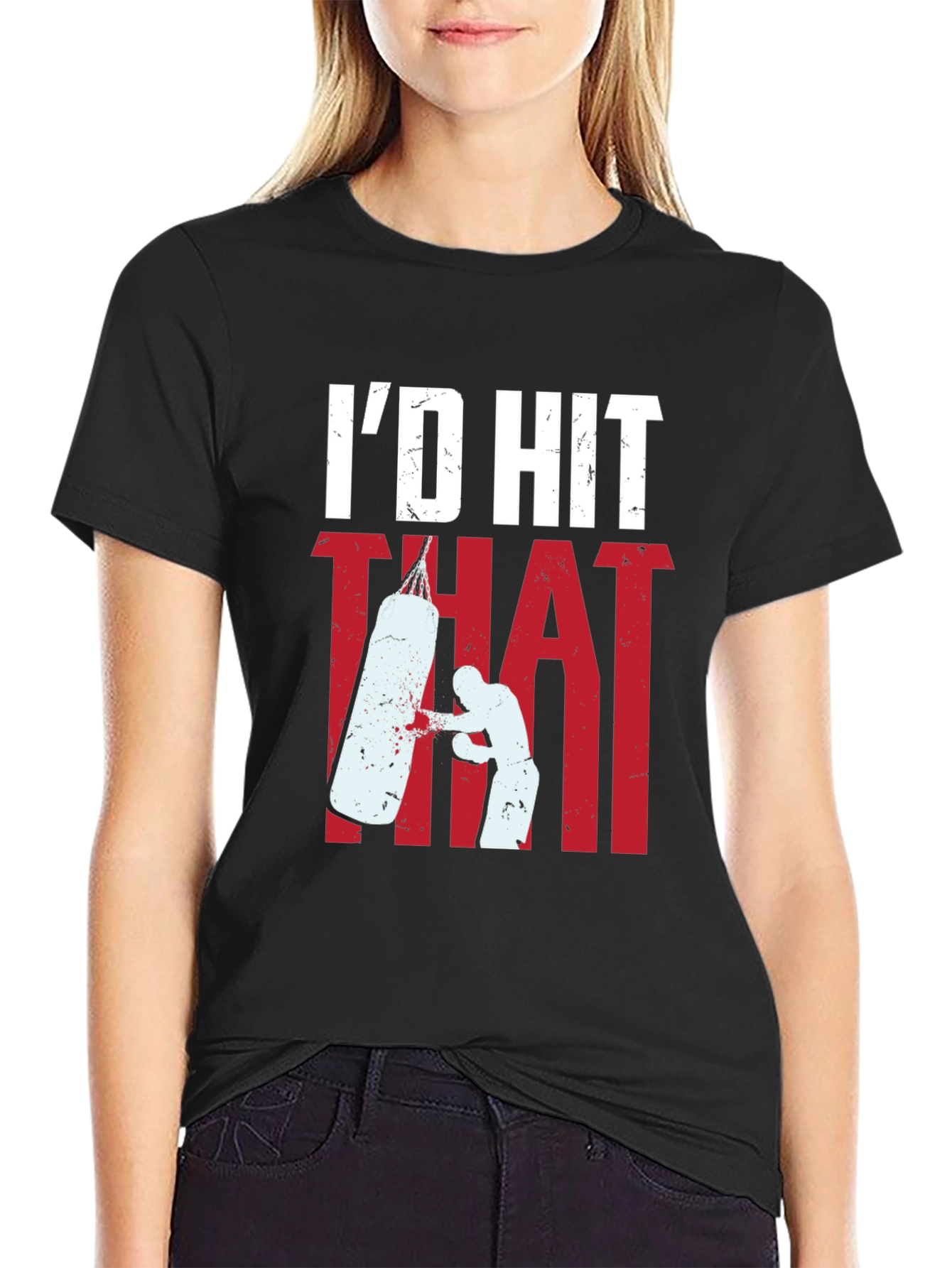 Black I'd Hit That Boxing T-Shirt view 2