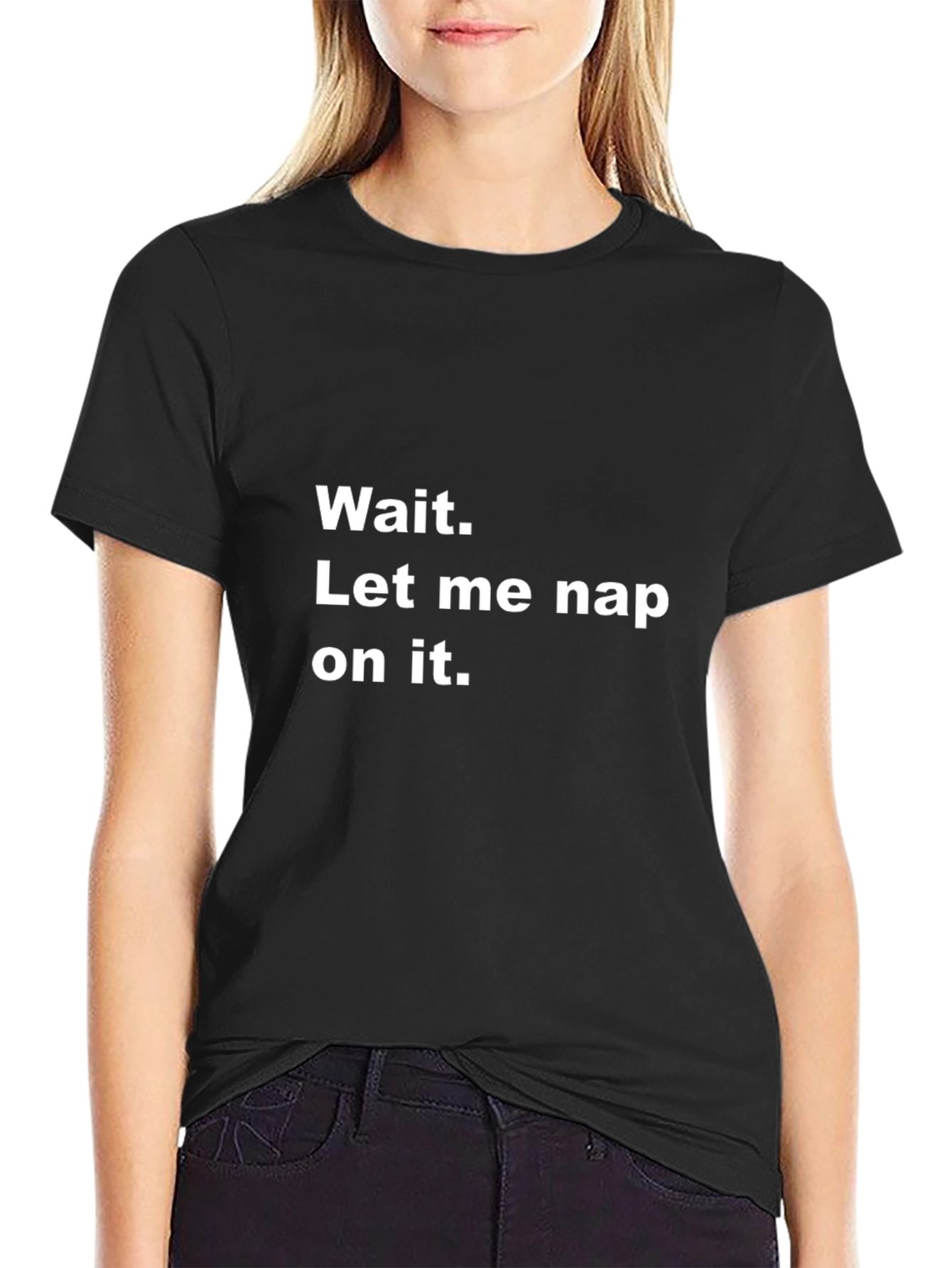 Black Funny "Let Me Nap On It" Graphic T-Shirt view 2