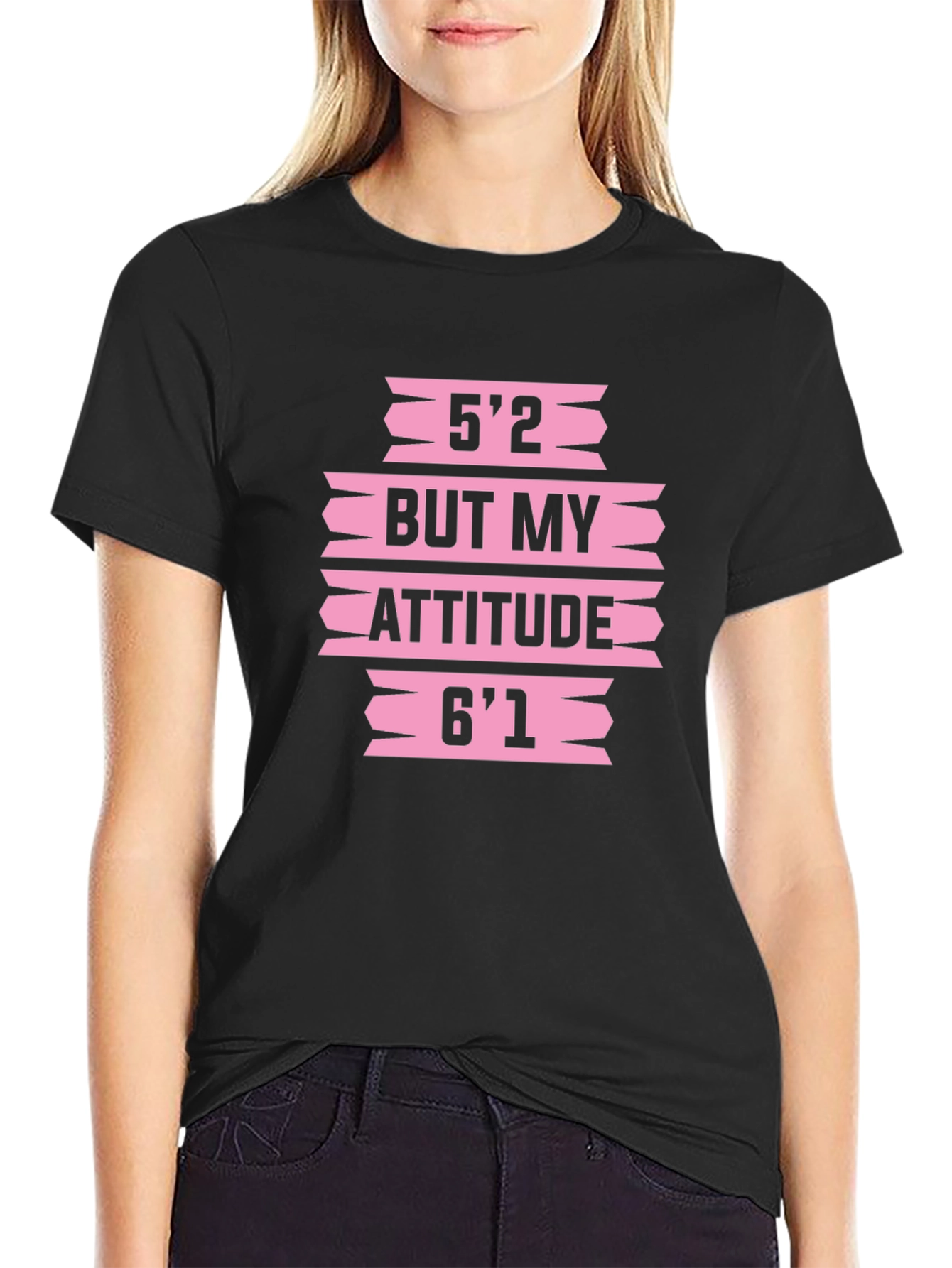 Black Funny Attitude Graphic T-Shirt view 2