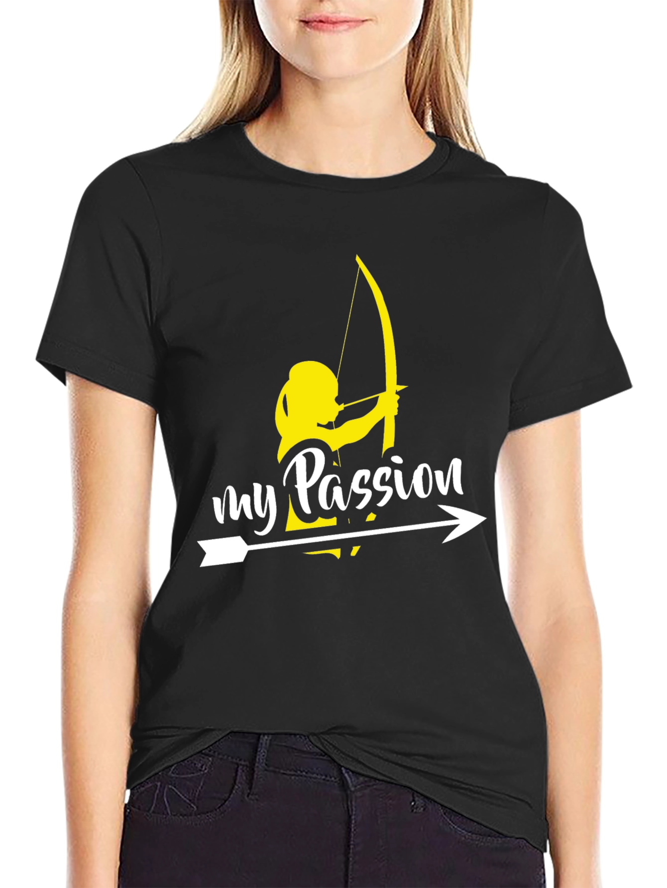 Black Archery Passion Tee - Unisex Cotton T-Shirt view 2