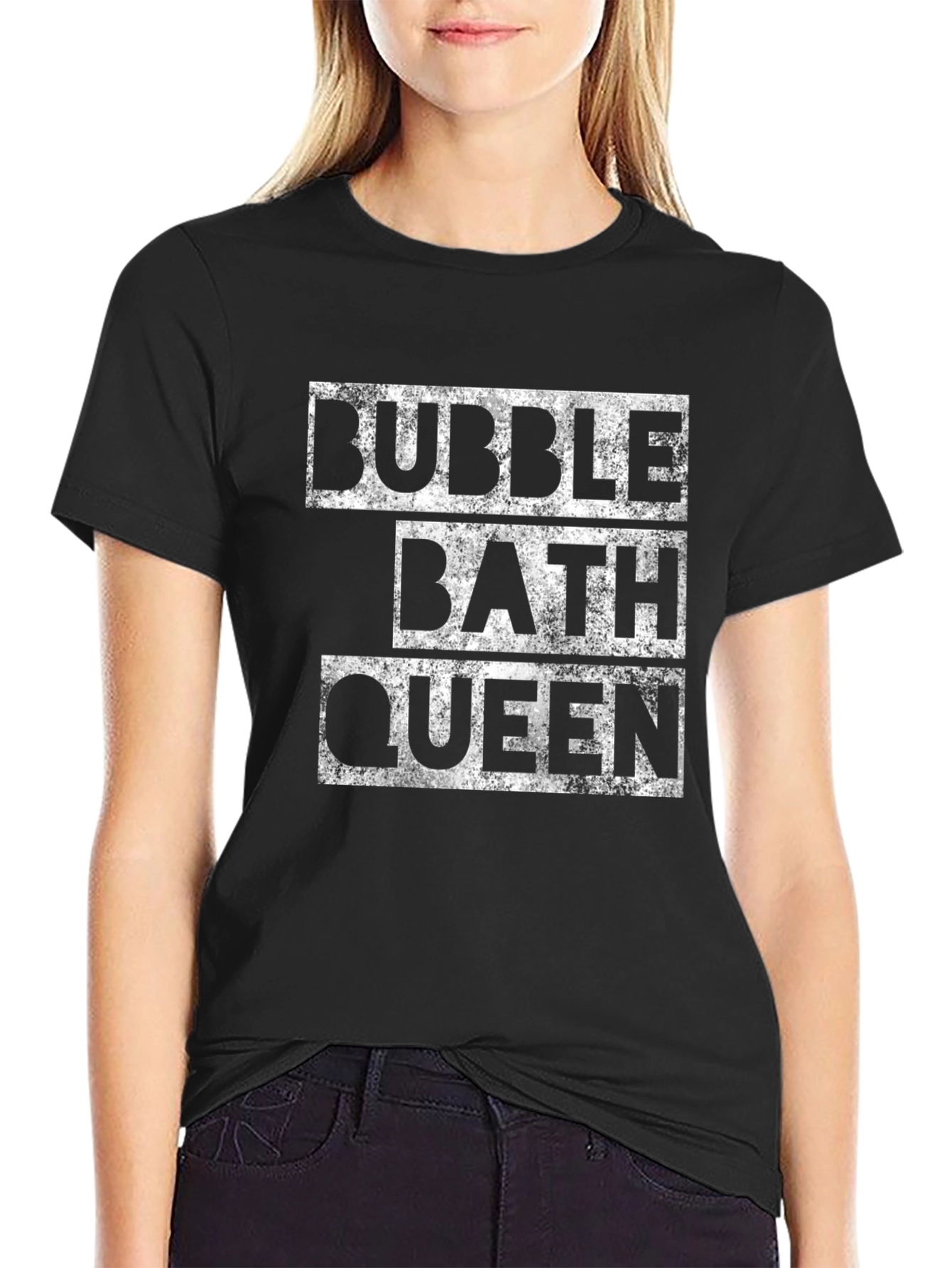 Black Bubble Bath Queen T-Shirt - Relaxing Spa Day Tee view 2