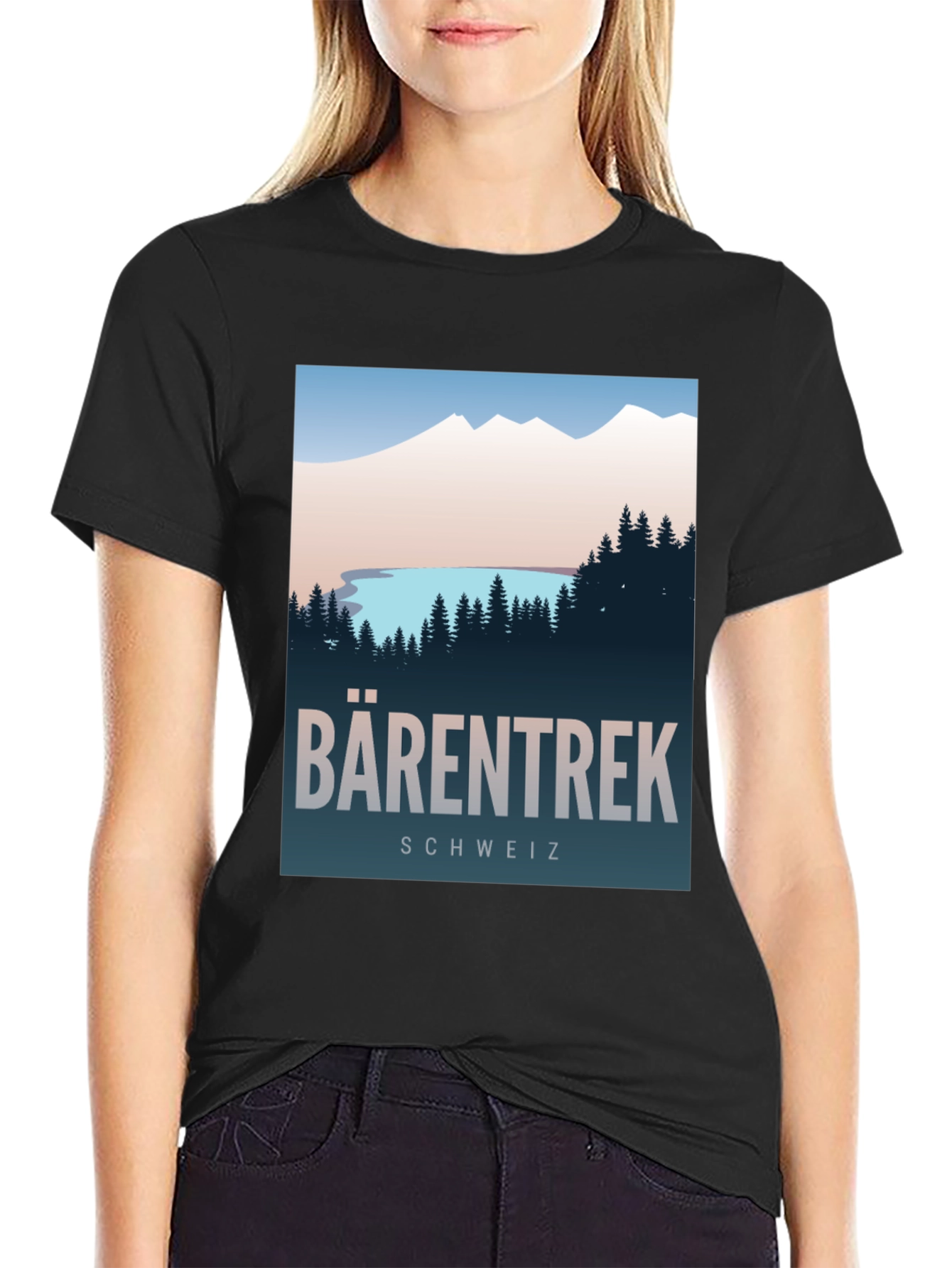 Black Barentrek Schweiz Graphic T-Shirt - Adventure Awaits! view 2