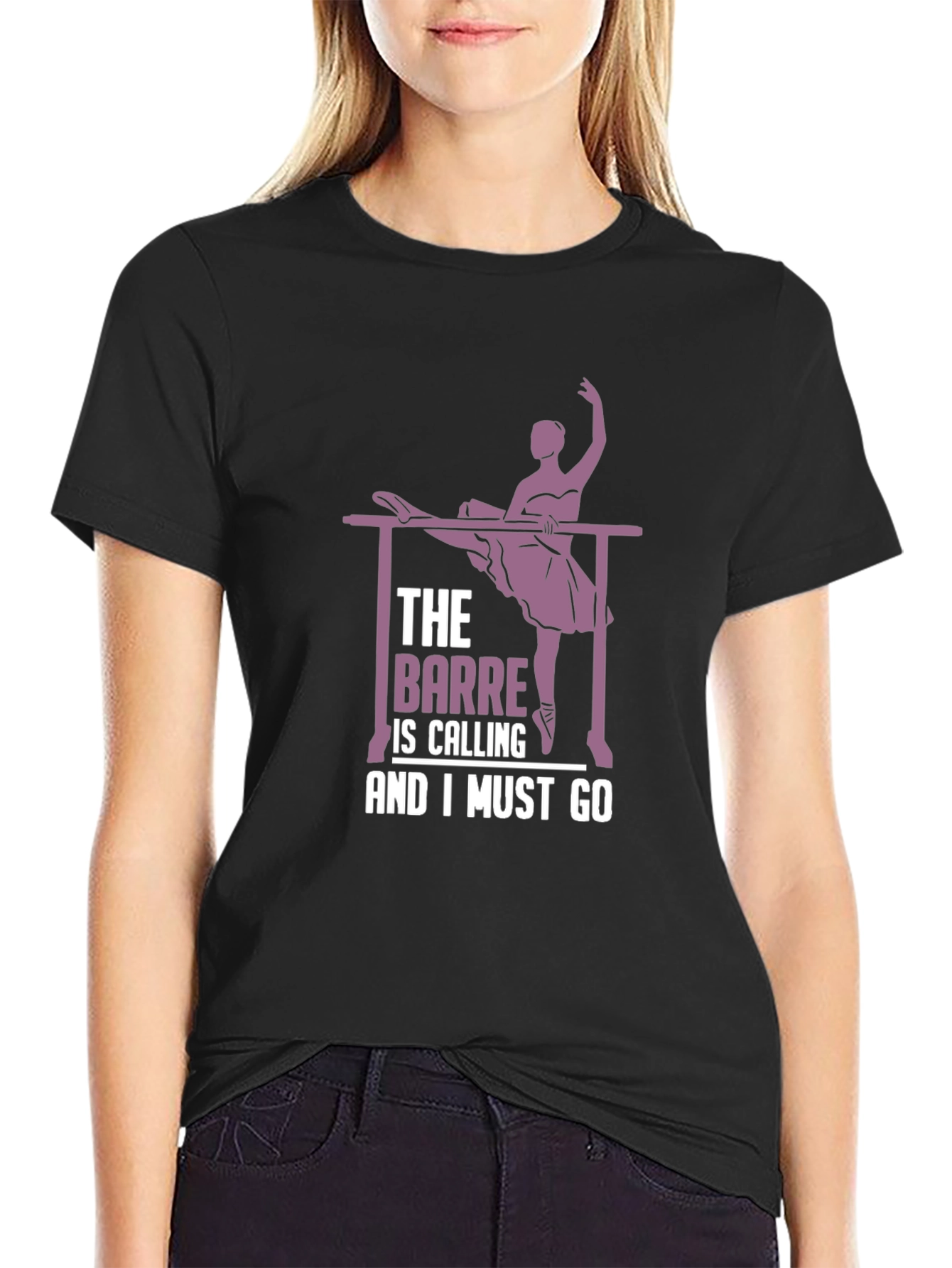 Black Ballet Barre Calling T-Shirt - Dance Apparel view 2