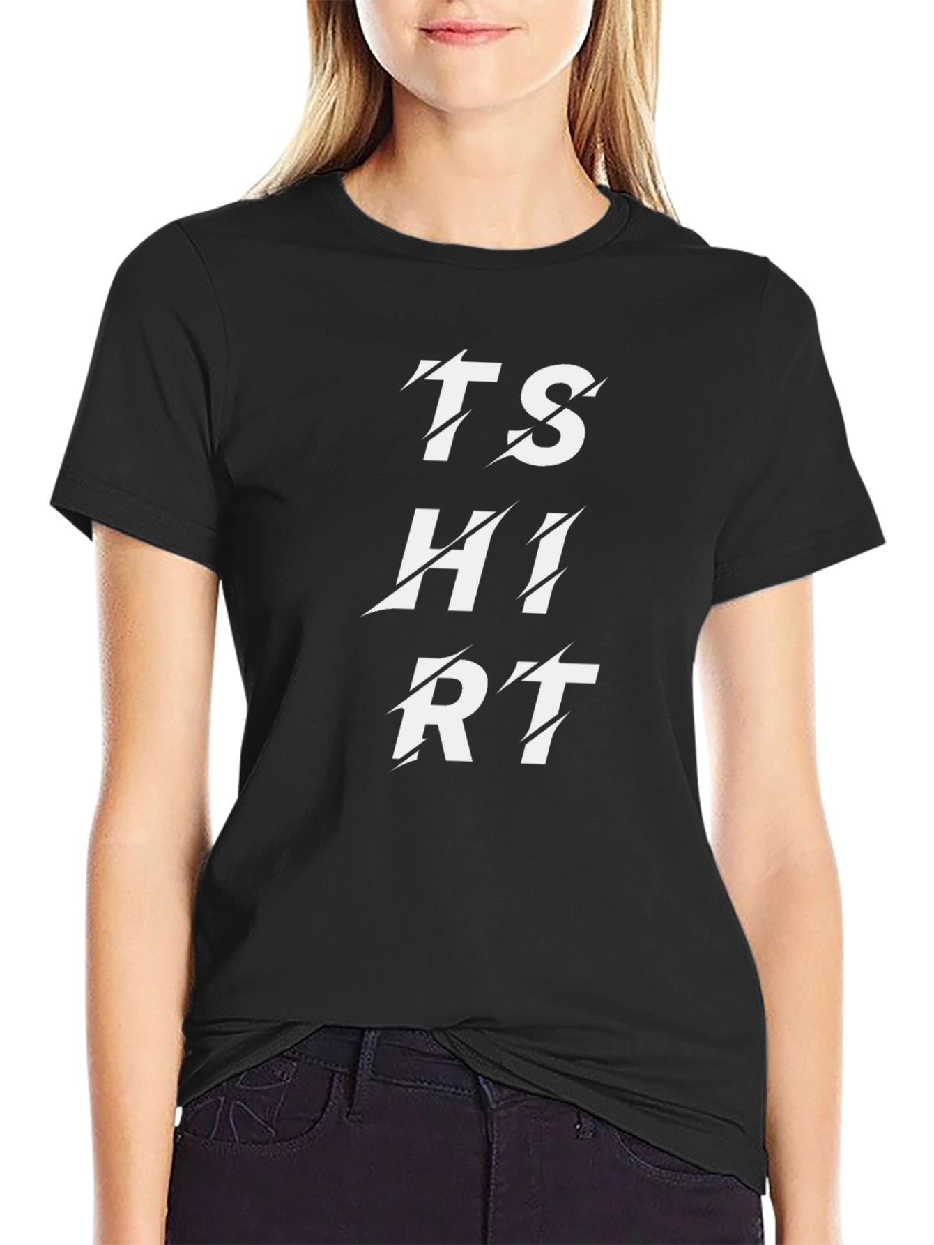 Black Men's Black T-Shirt - Graphic Print Tee view 2